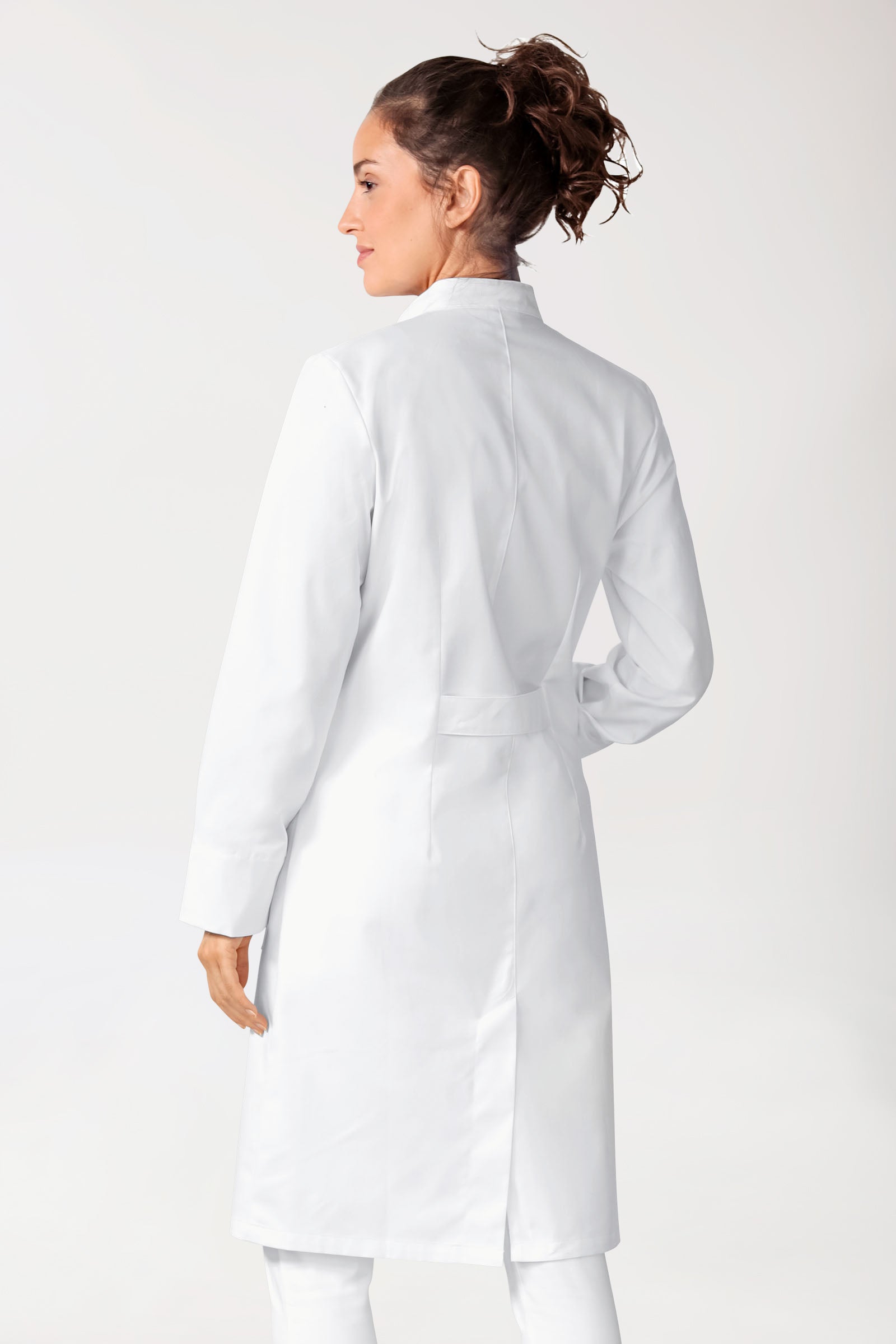 Mantel Damen - Stehkragen - Druckknopfleiste - weiß