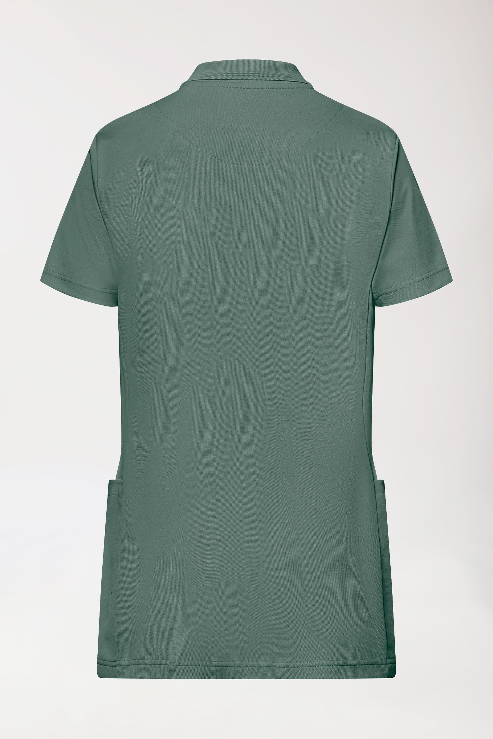 COMFY FLEX Stretch Schlupfkasack Damen - Polokragen dunkelgrün, Rückansicht