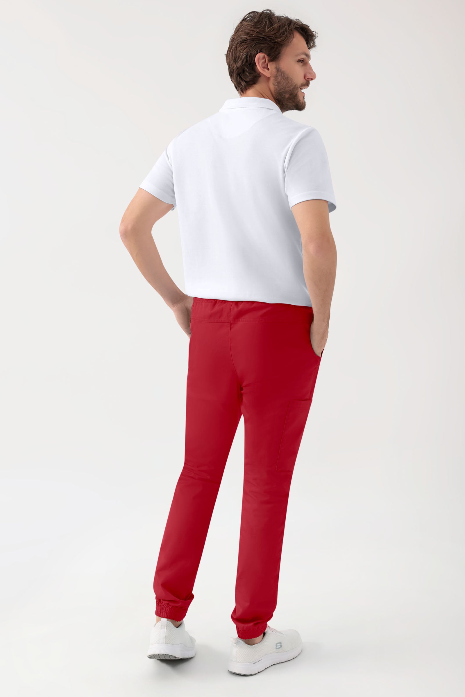 GREEN Stretch Hose Herren - Jogpants Style rot