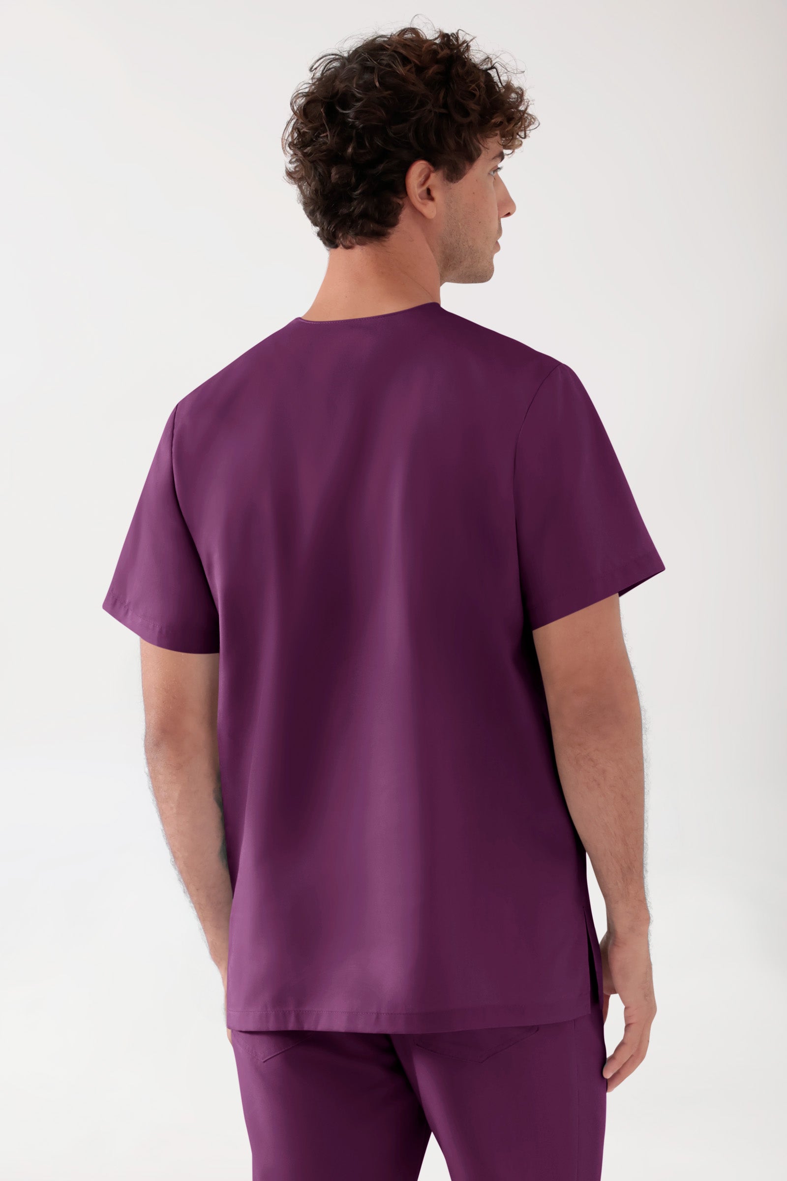 TENCEL™ Schlupfkasack Herren - V-Ausschnitt black berry