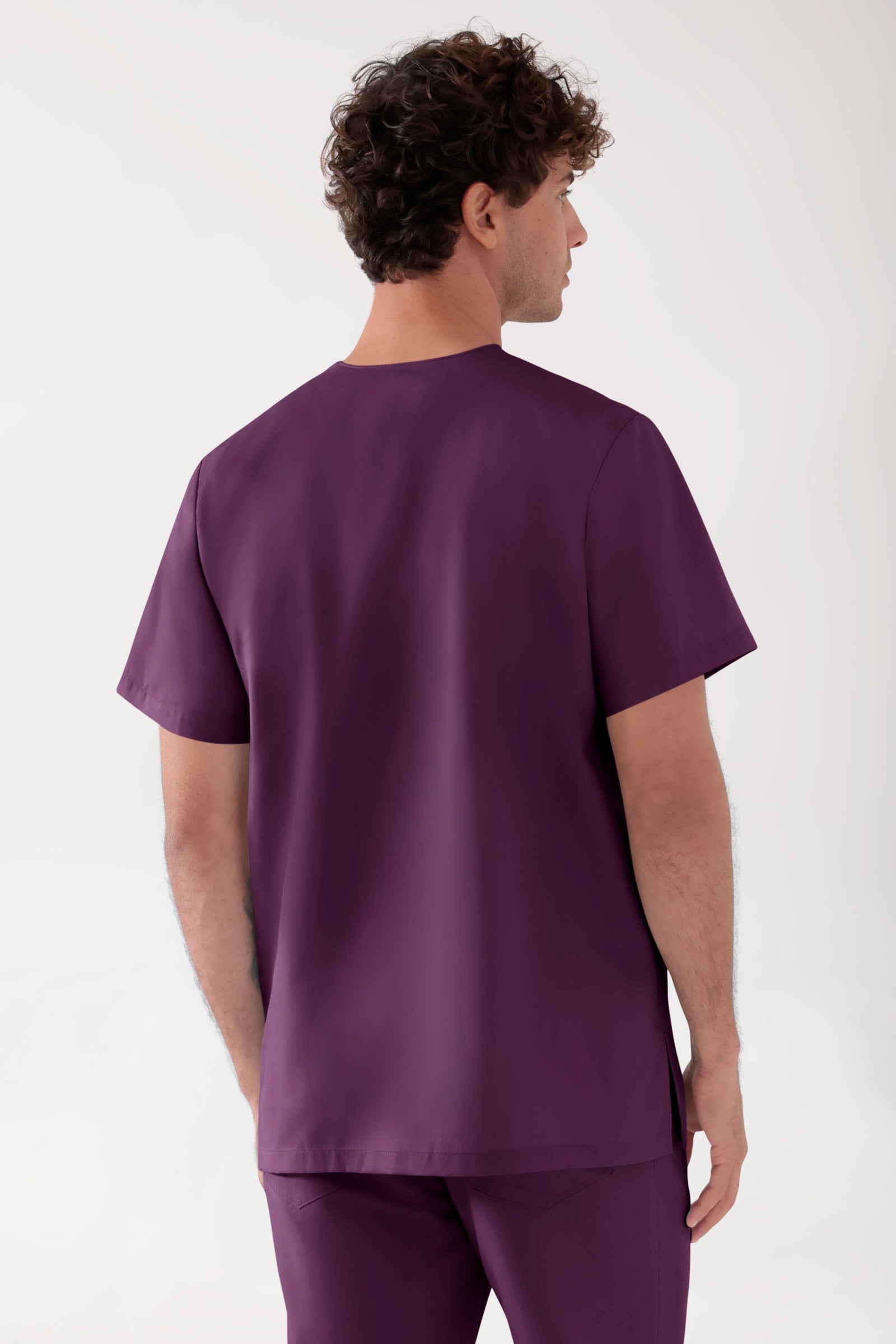 TENCEL™ Schlupfkasack Herren - V-Ausschnitt black berry