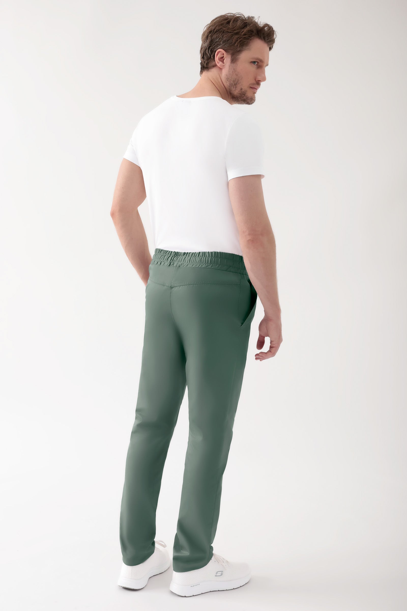 CORE Hose Unisex - hoher Bund dunkelgrün, Rückansicht