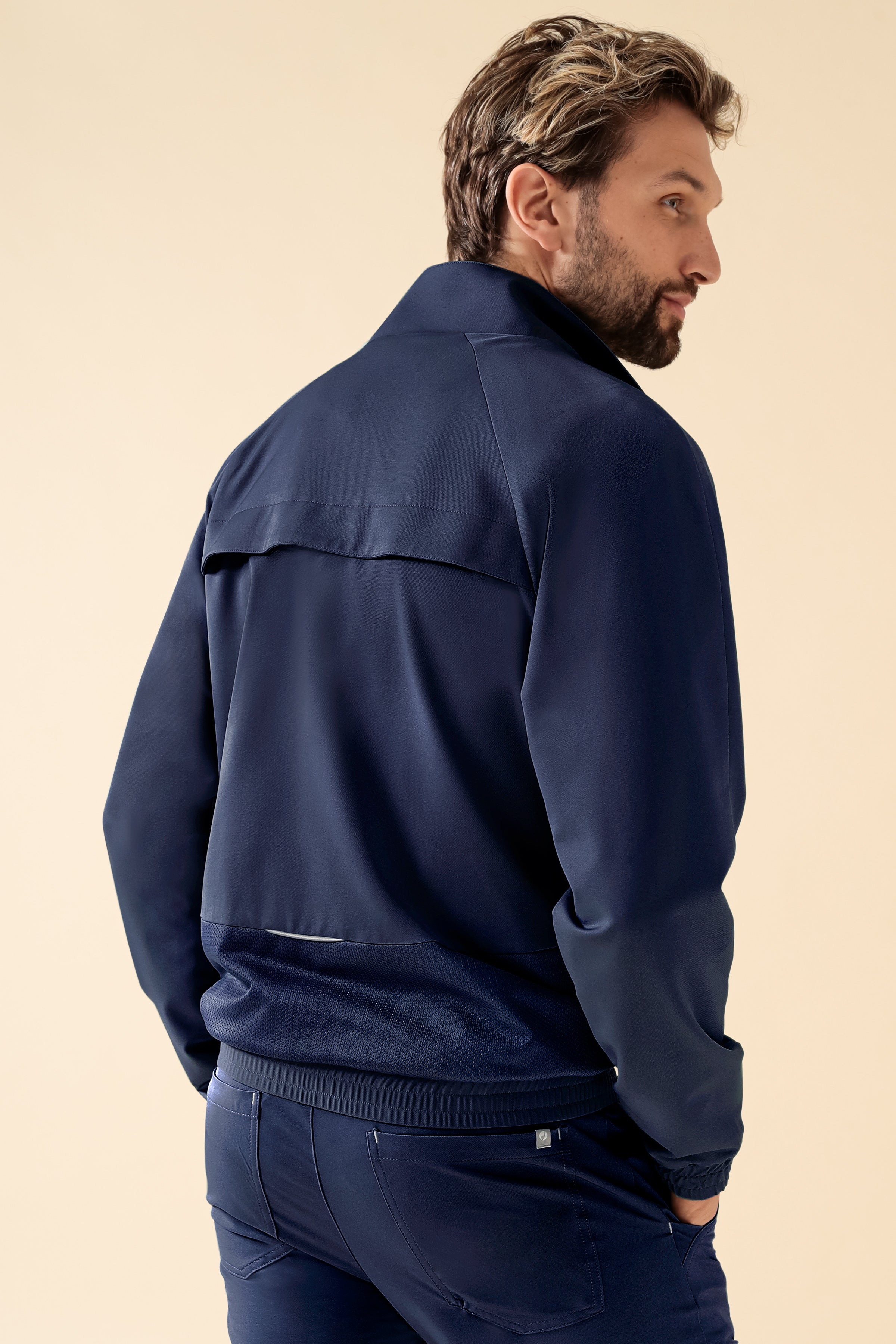 KAERE Blousonjacke Herren - mit elastischen Bündchen navy, Rückansicht