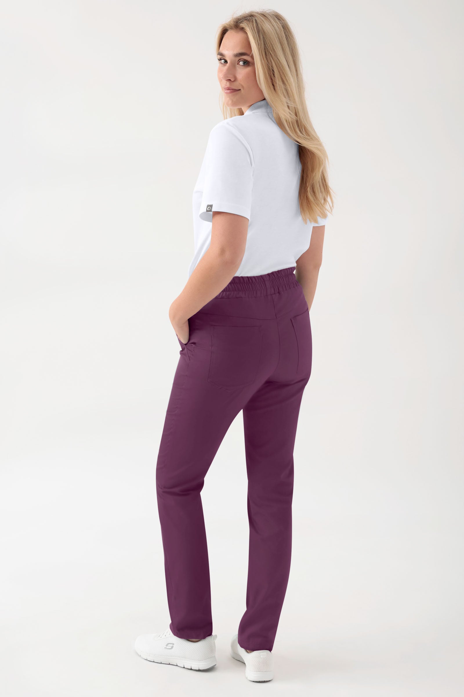 GREEN Stretch Hose Unisex - Rundumgummibund pflaume