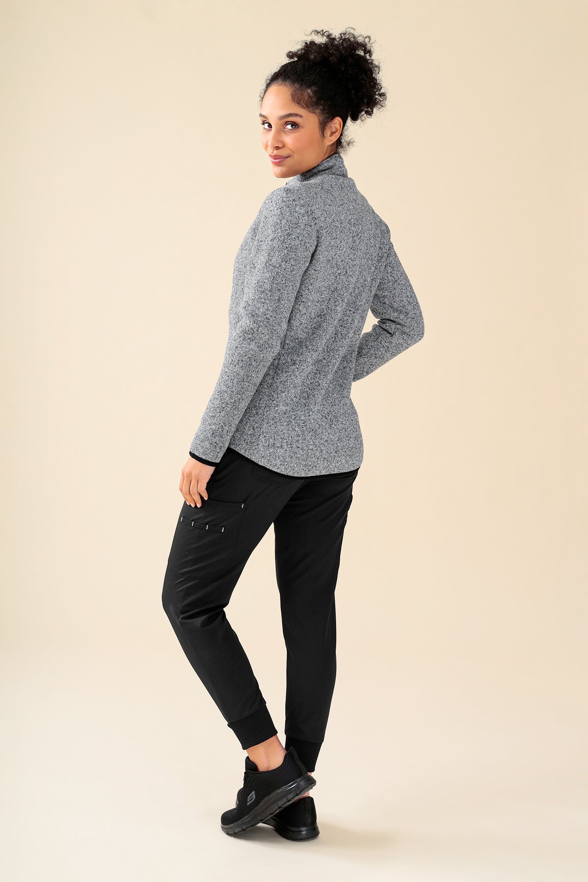 KAERE Fleecejacke Unisex - mit Reißverschluss grau melange