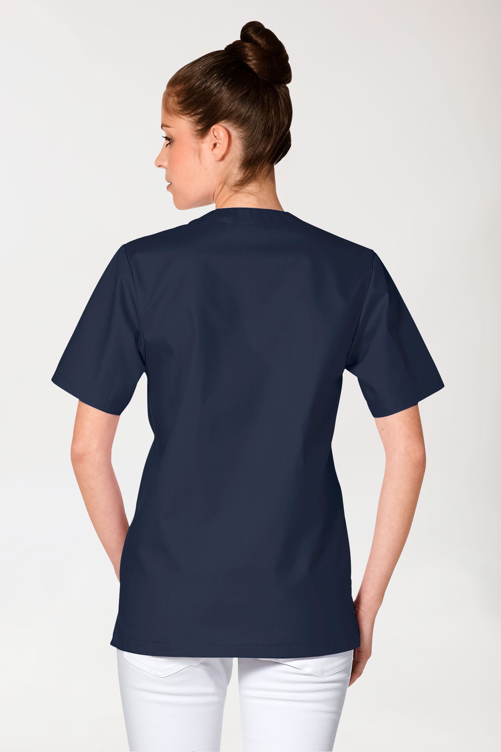 JUST STRONG Schlupfkasack Unisex - V-Ausschnitt navy, Rückansicht