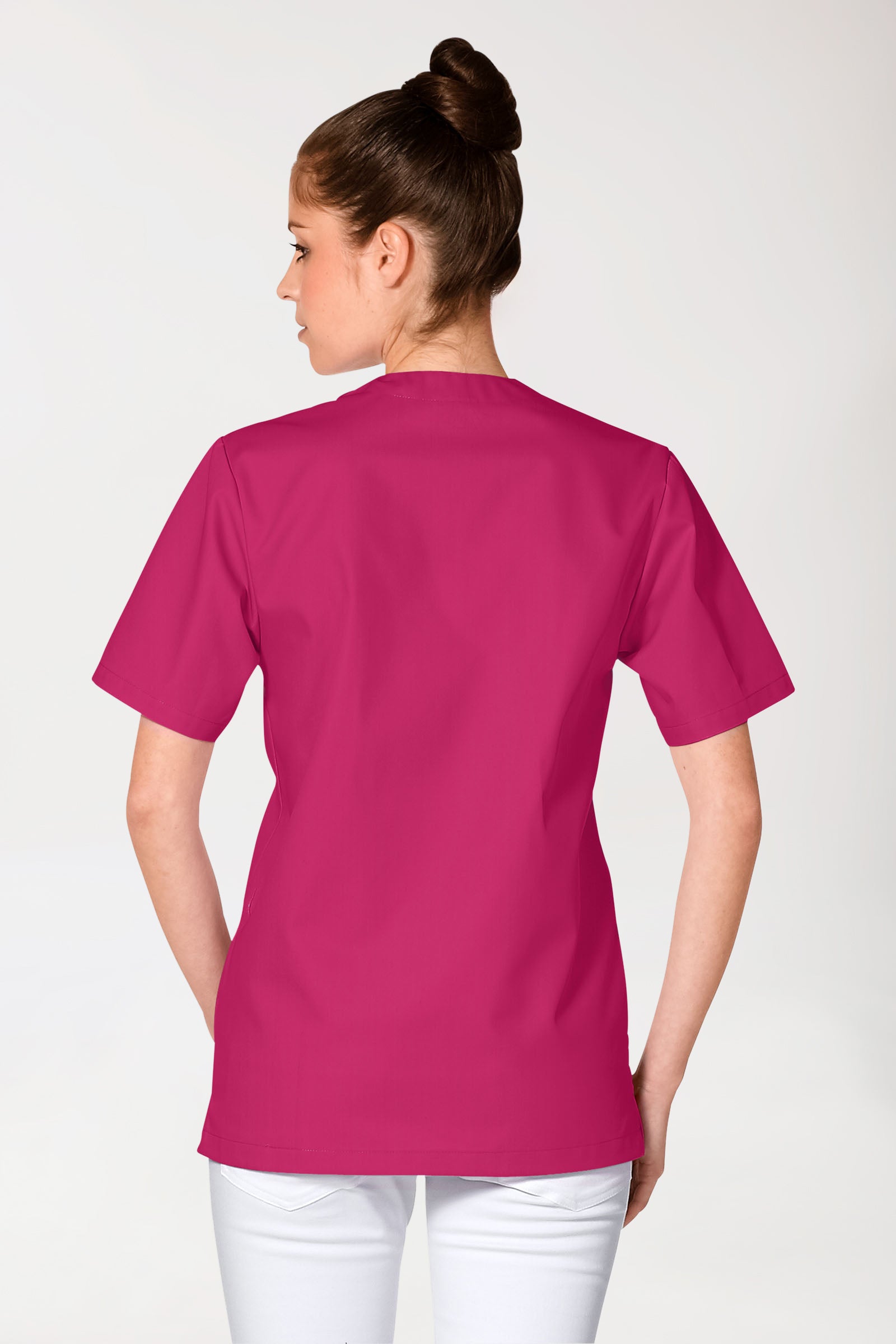 JUST STRONG Schlupfkasack Unisex - V-Ausschnitt pink, Rückansicht