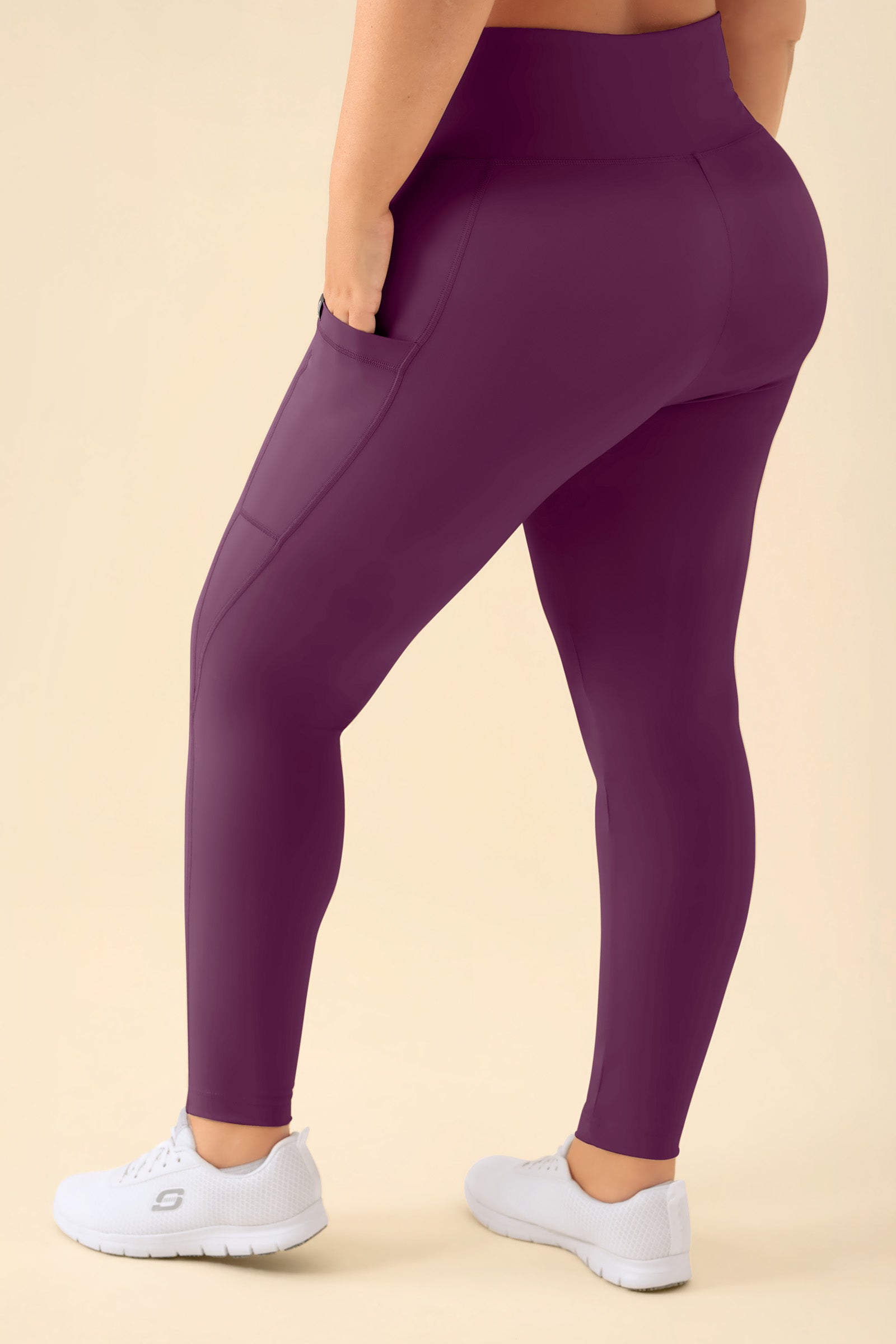KAERE Leggings Damen - super elastisch pflaume, Rückansicht