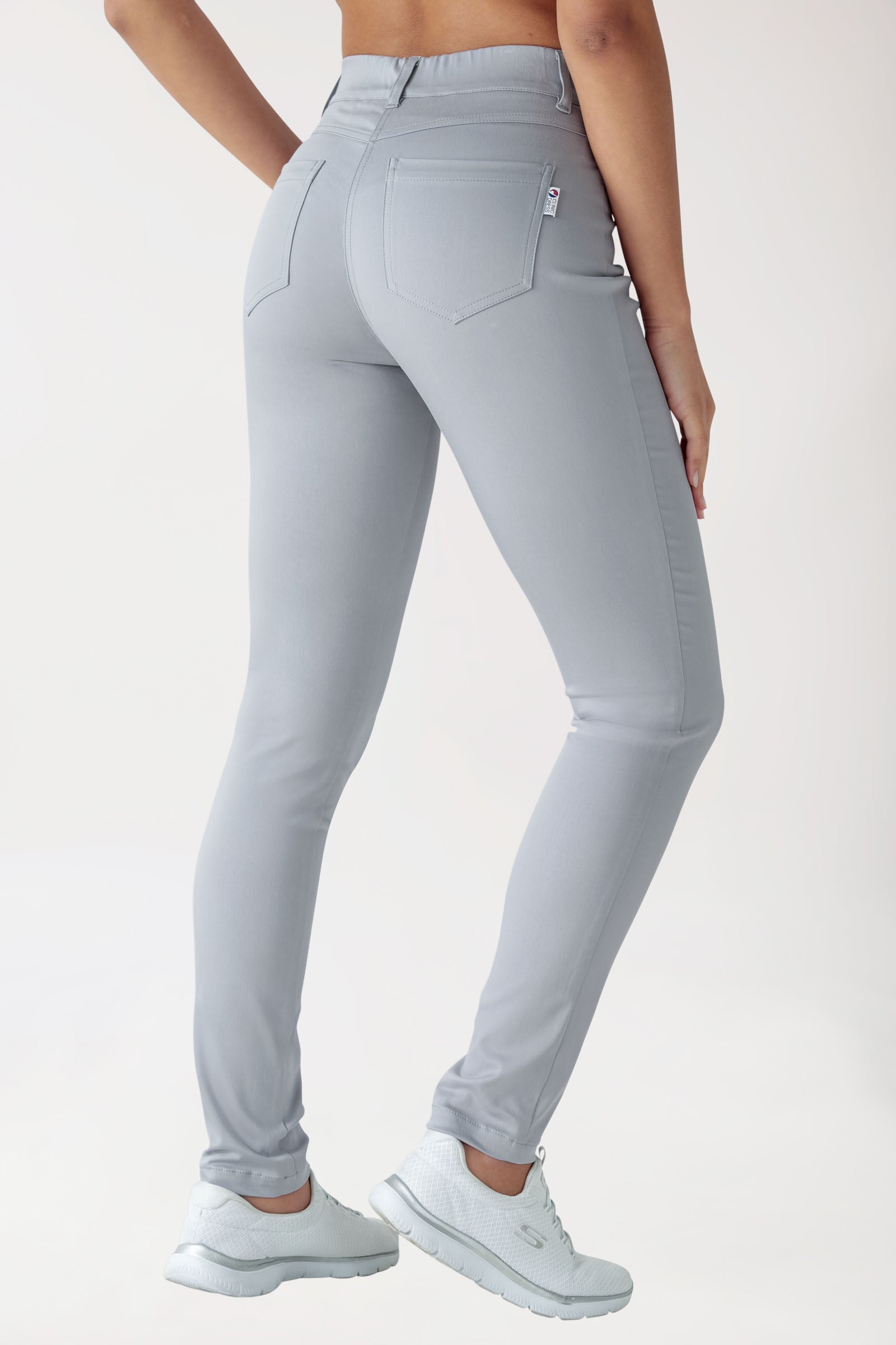 COMFY FLEX 5-Pocket Hose Damen - schlankes Bein grau, Rückansicht