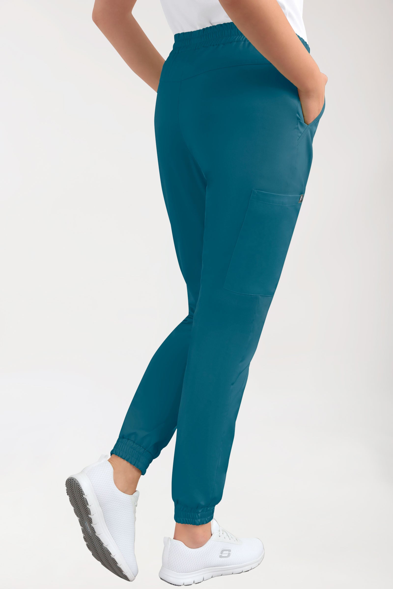 CORE Cargohose Damen - Jogpants Style petrol, Rückansicht