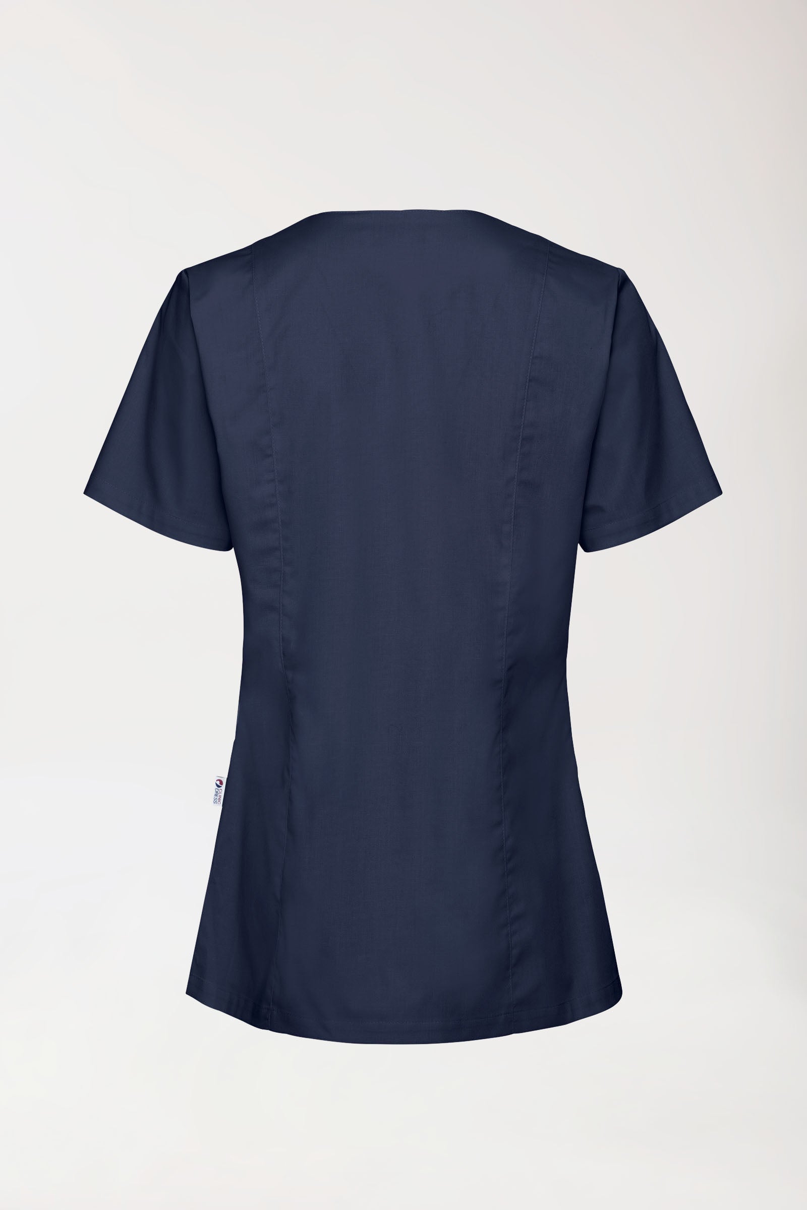 Stretch Kasack Damen - durchgeknöpft navy, Rückansicht