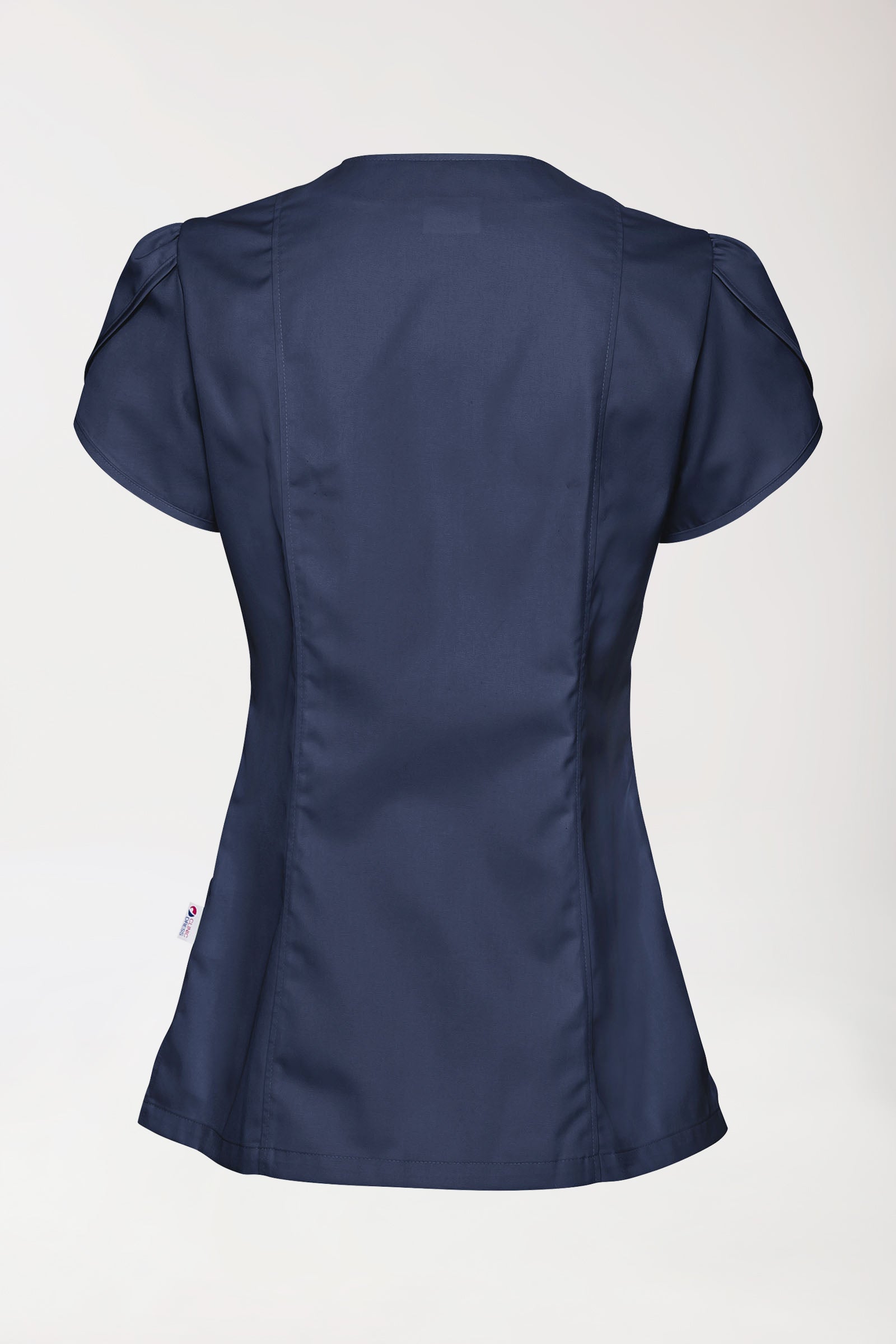 Beauty Kasack Damen - mit Puffärmel navy, Rückansicht