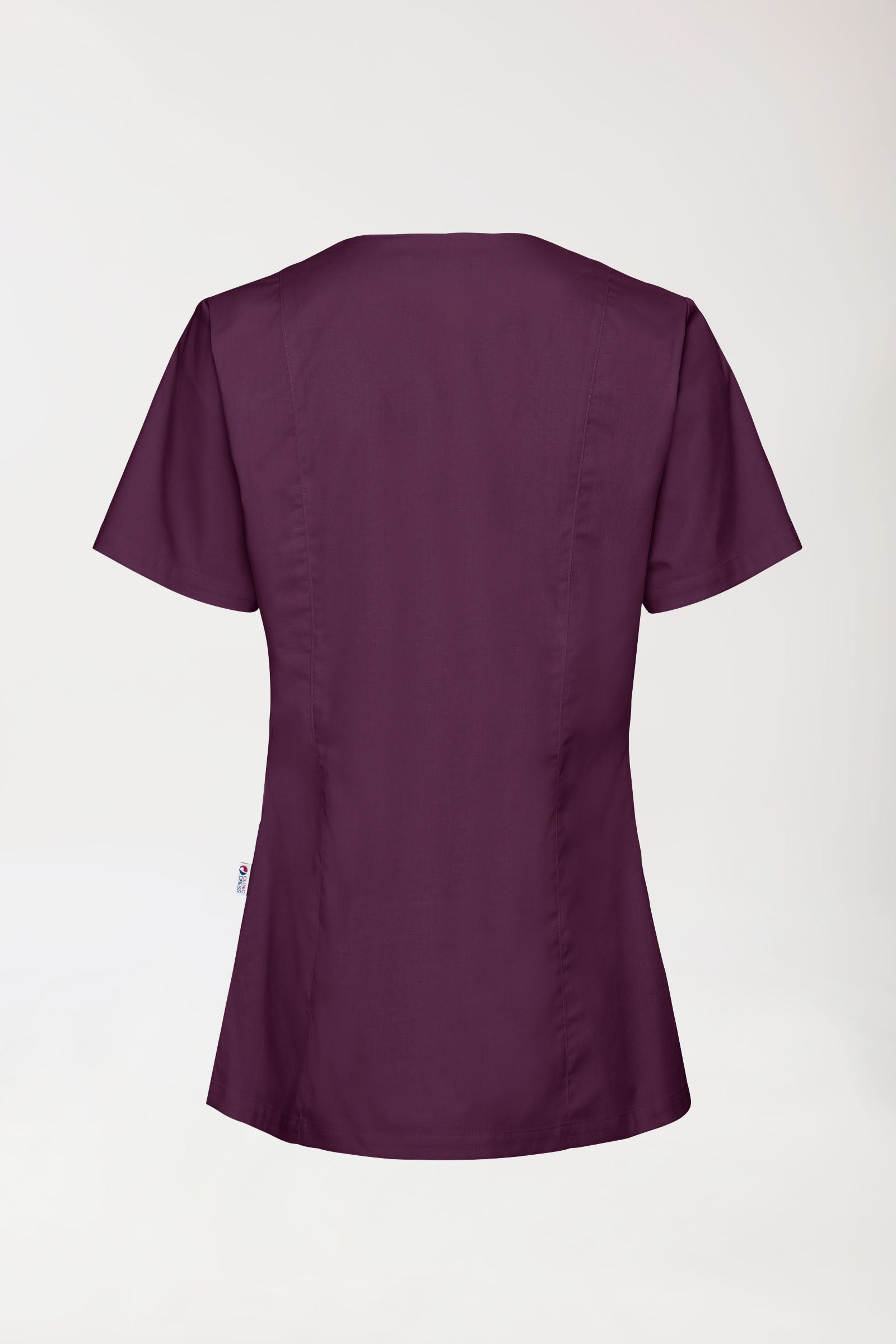 Stretch Kasack Damen - durchgeknöpft pflaume, Rückansicht