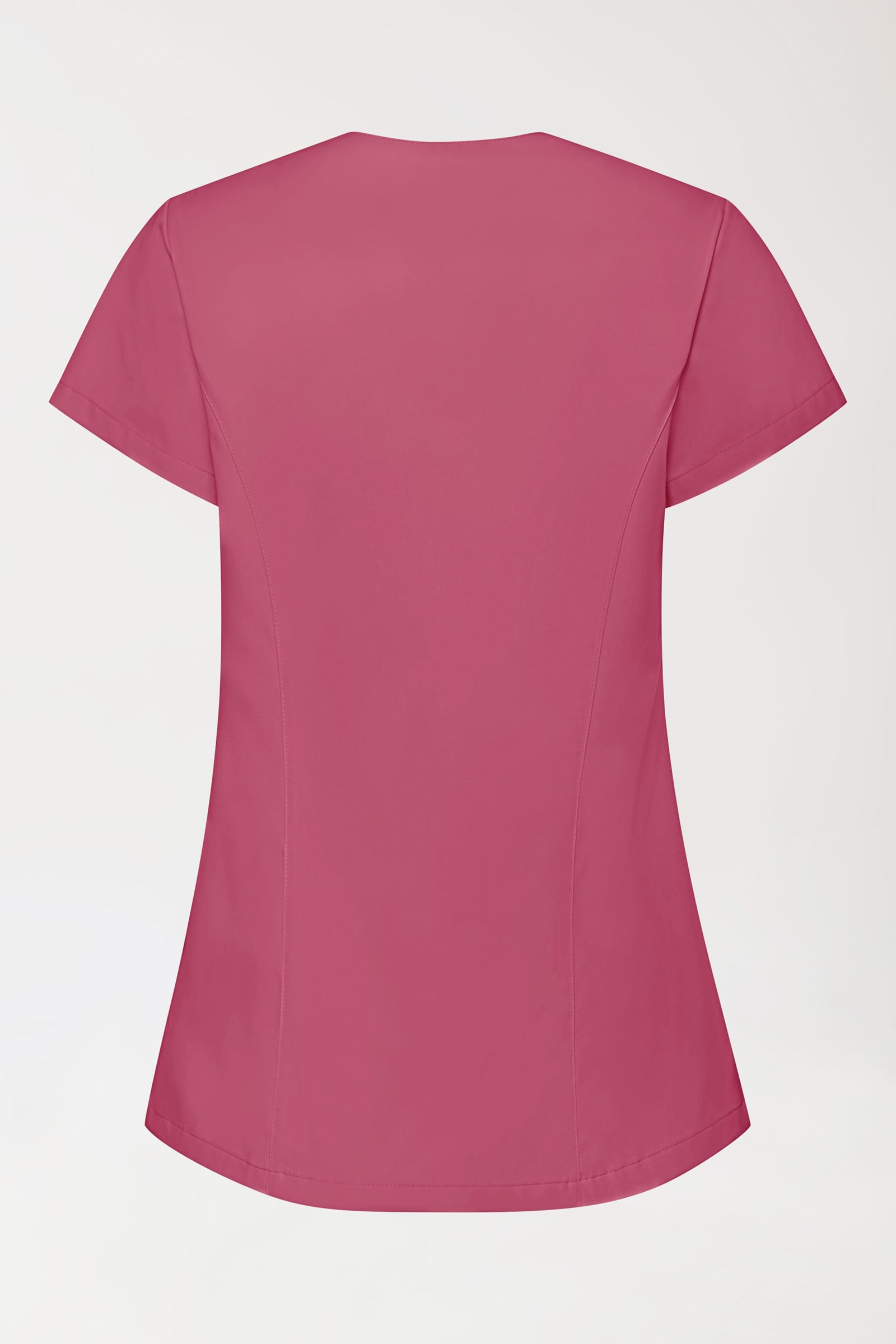 GREEN Stretch Kasack Damen - asymmetrische Druckknopfleiste rosenholz