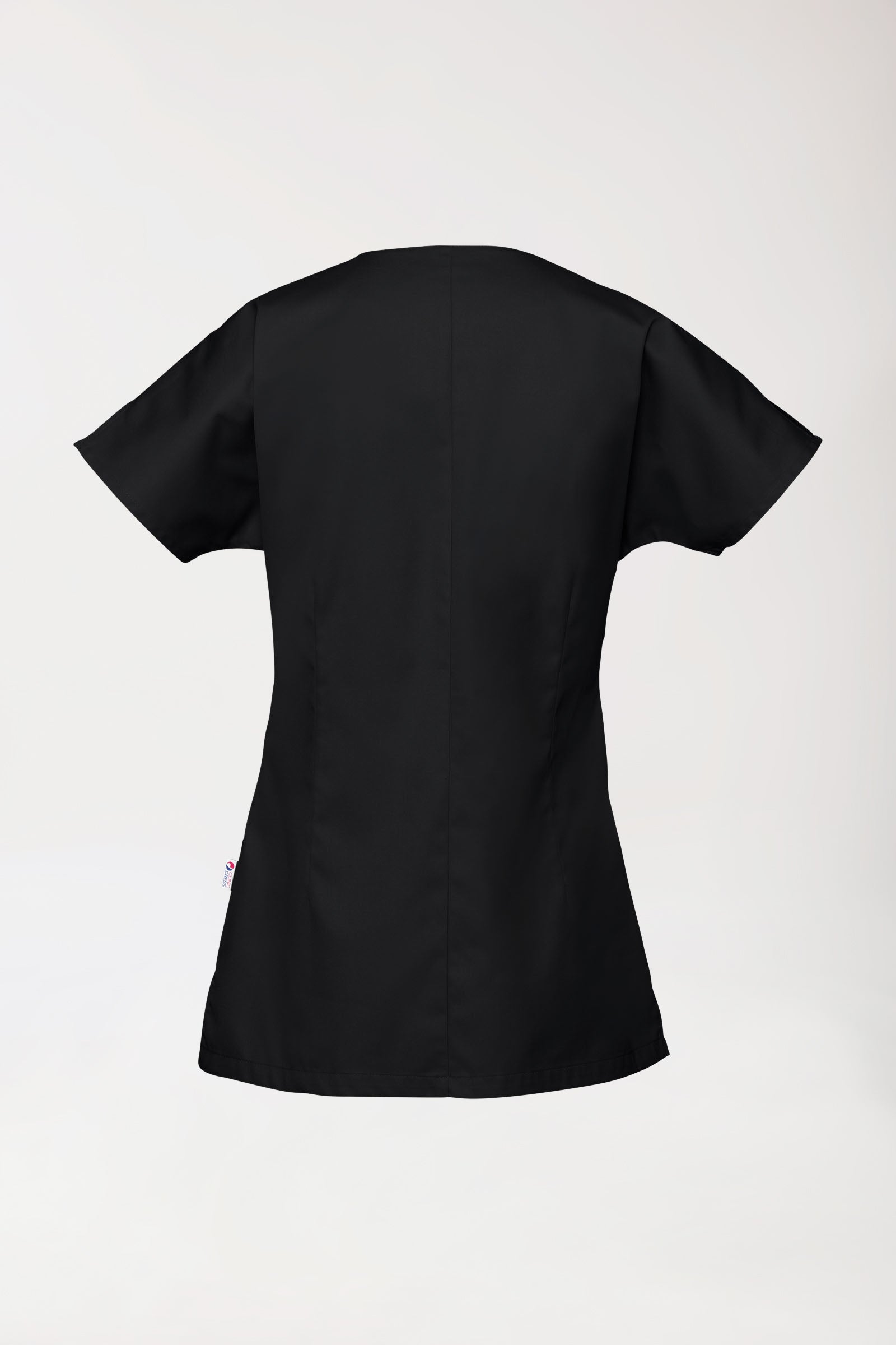 Beauty Kasack Damen - asymmetrische Druckknopfleiste schwarz