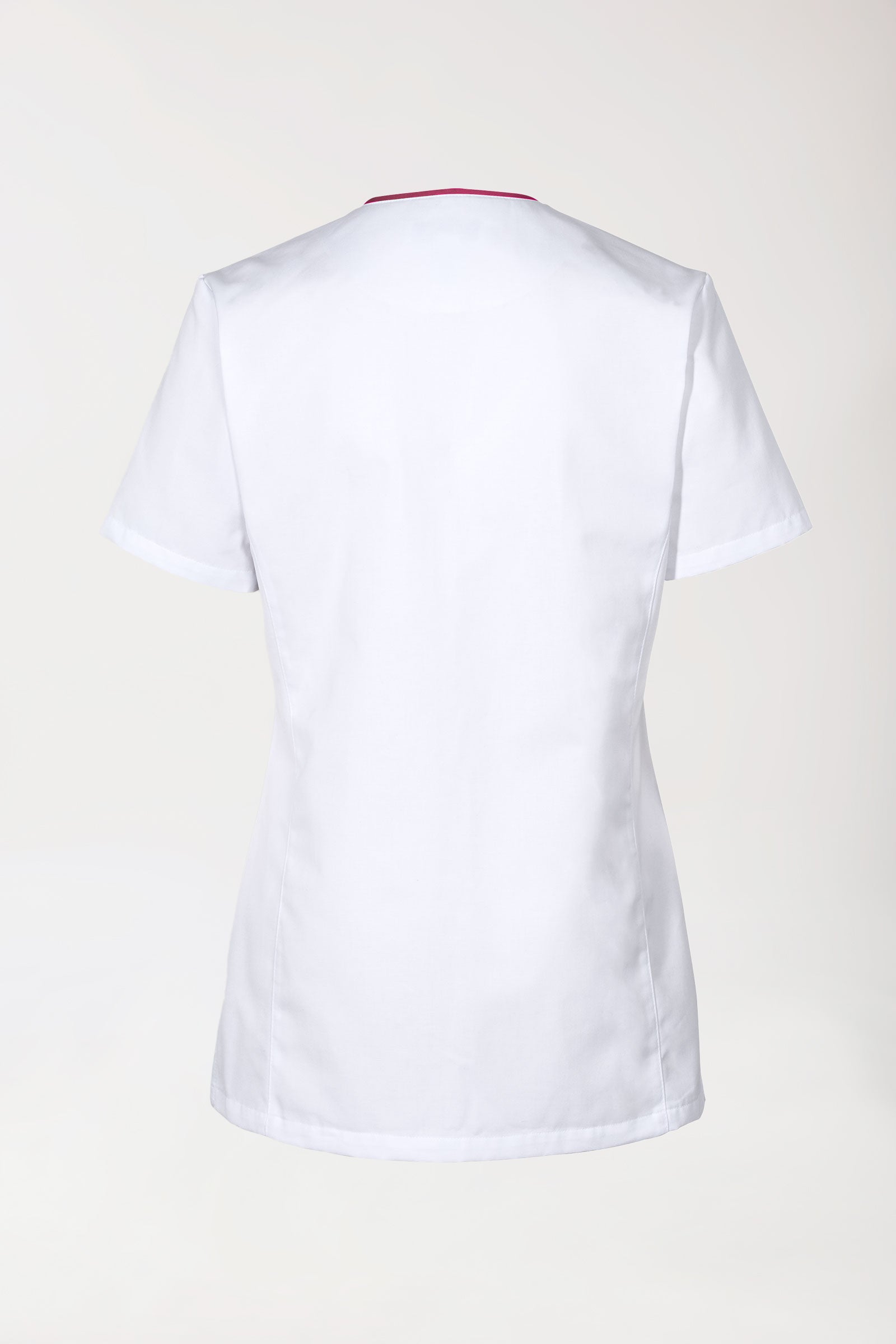 Beauty Kasack Damen - durchgeknöpft weiß/berry