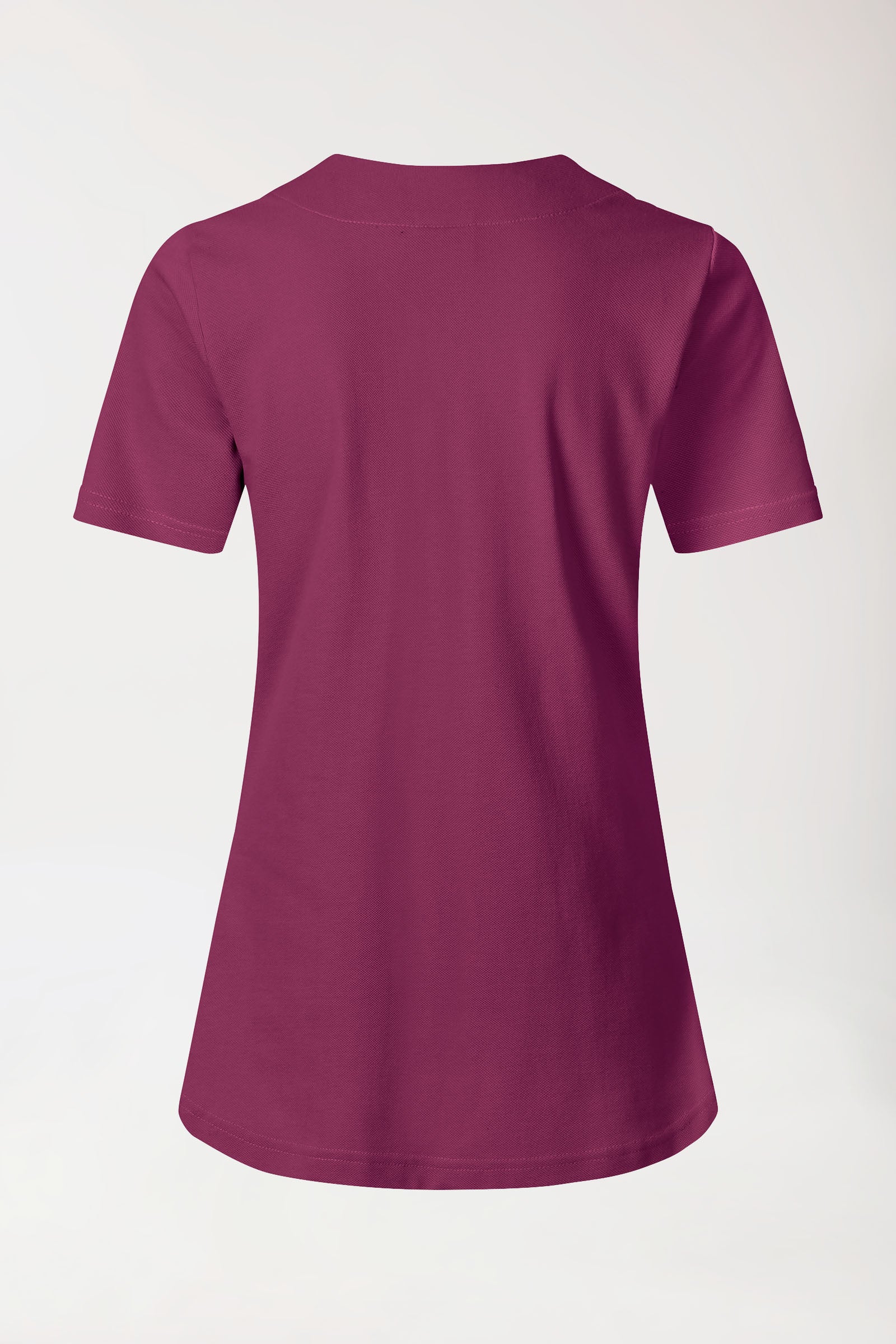 Piqué Longshirt Damen - diagonaler Ausschnitt berry