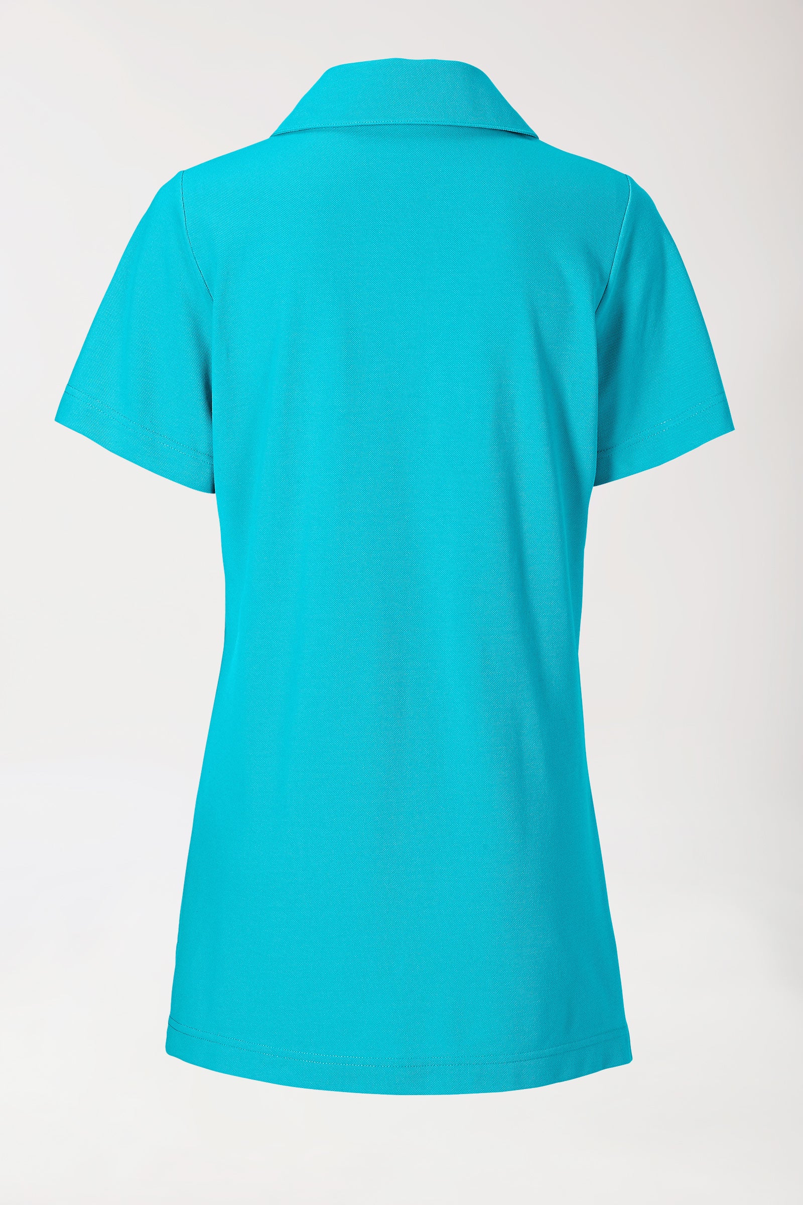 Piqué Longshirt Damen - mit Kragen curaçao, Rückansicht