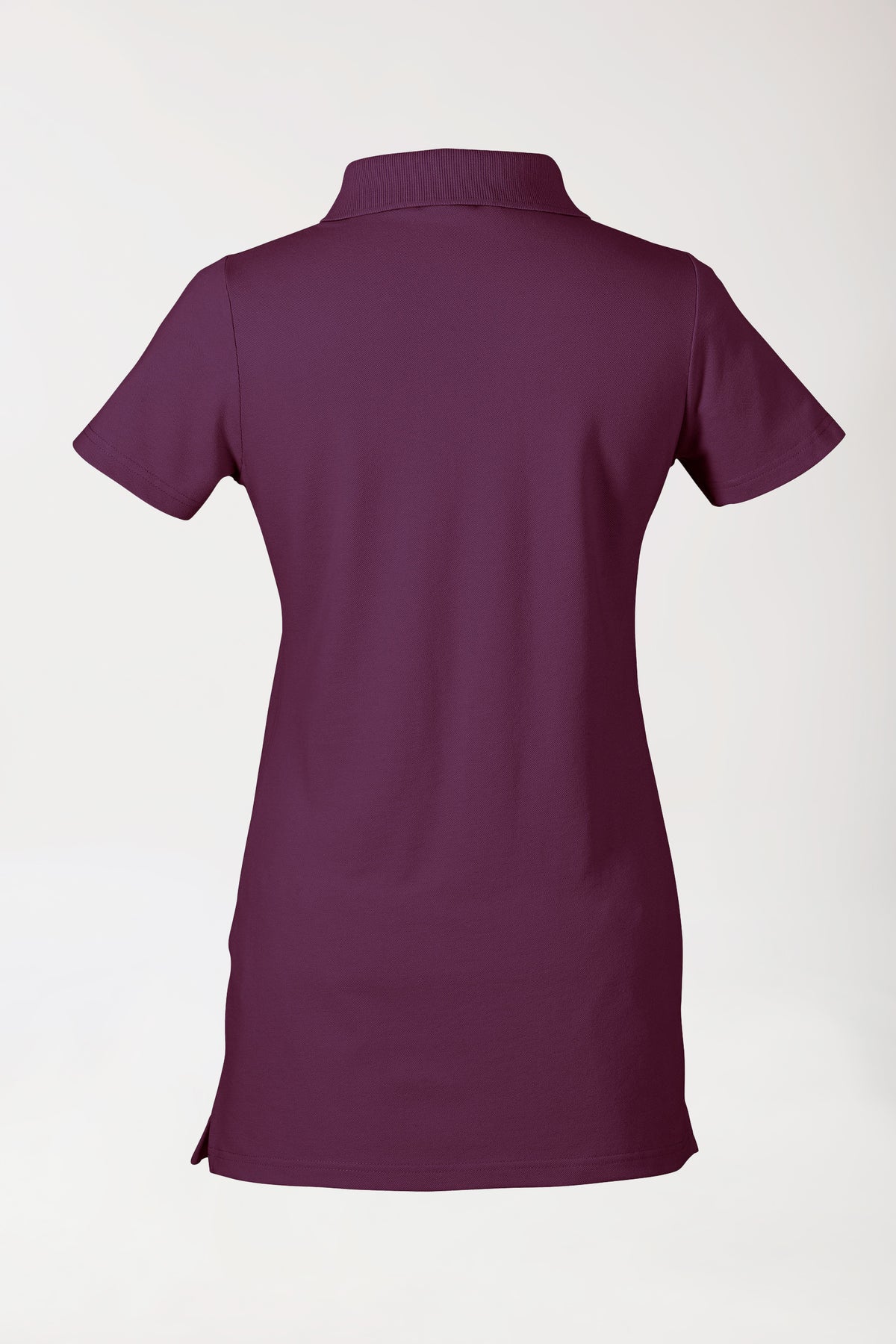 Stretch Longshirt Damen - Polokragen pflaume