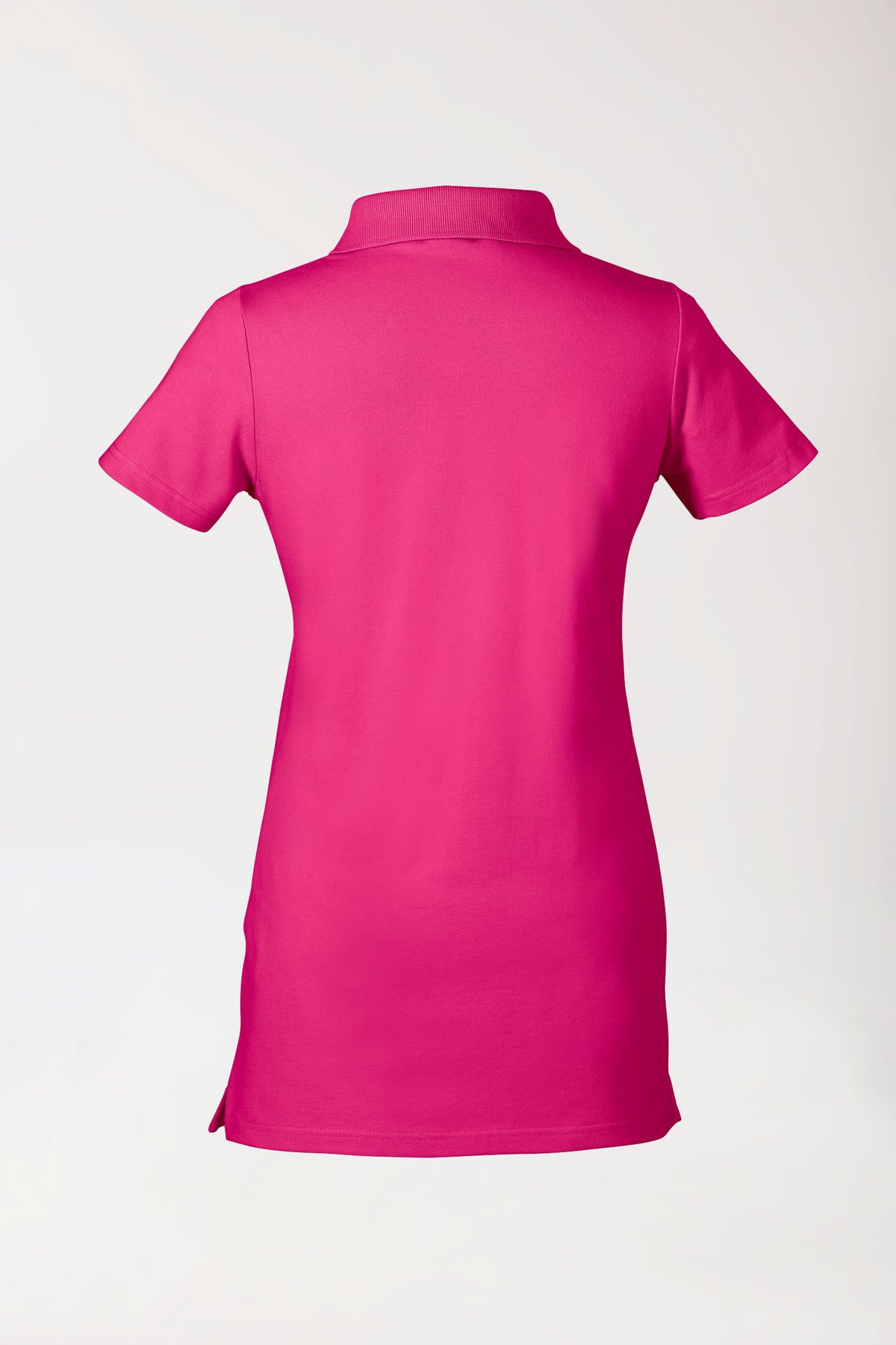 Stretch Longshirt Damen - Polokragen pink