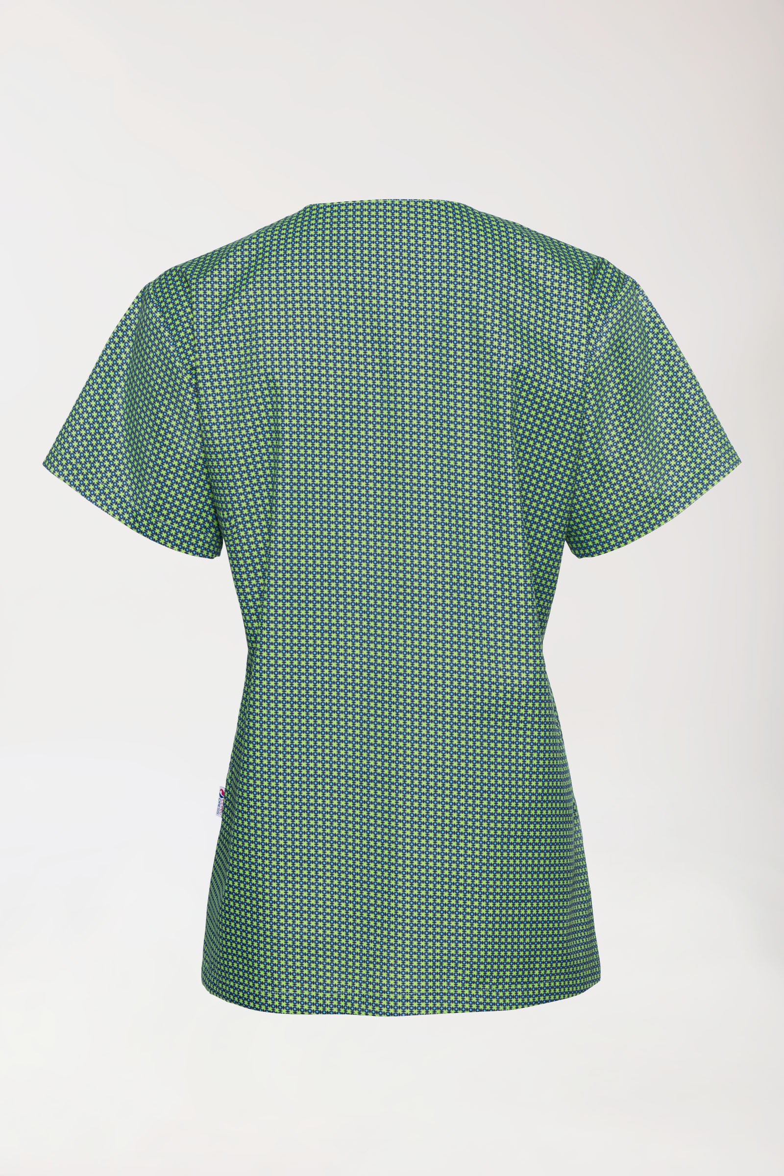 Leichter Schlupfkasack Damen - Alloverprint apfelgrün/navy