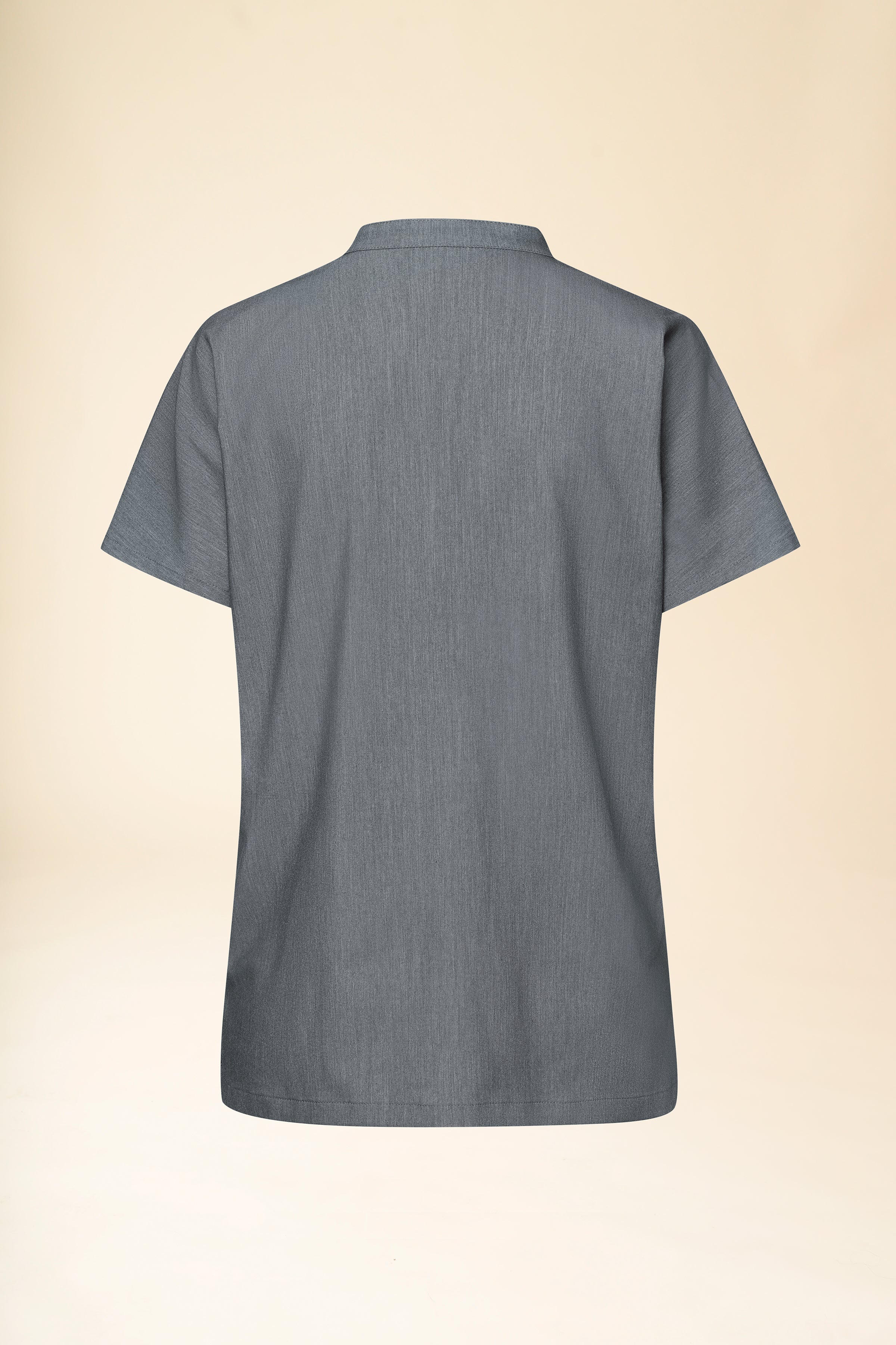 KAERE Schlupfkasack Damen - Stehkragen grau melange, Rückansicht