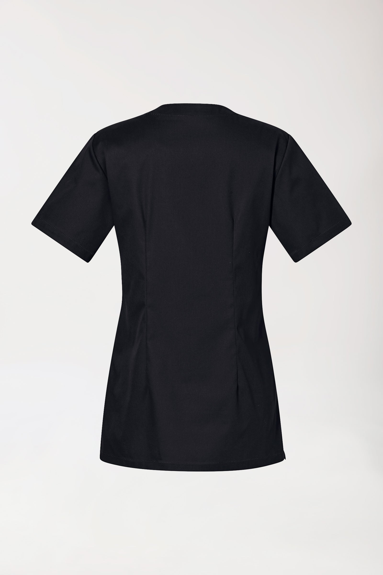 CLINIC STRETCH Schlupfkasack Damen - 1/2 Arm schwarz, Rückansicht