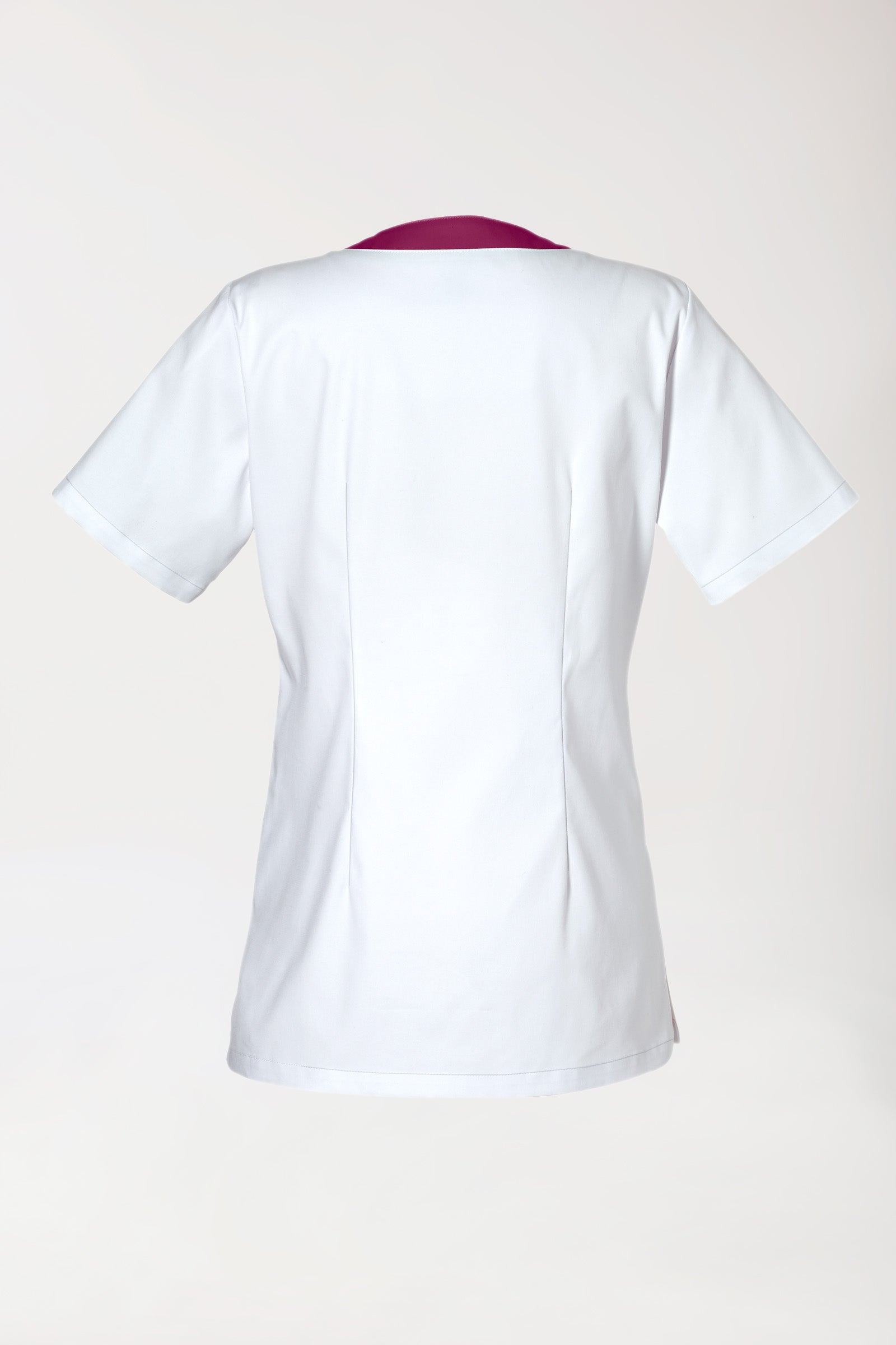 CLINIC STRETCH Schlupfkasack Damen - 1/2 Arm weiß/berry