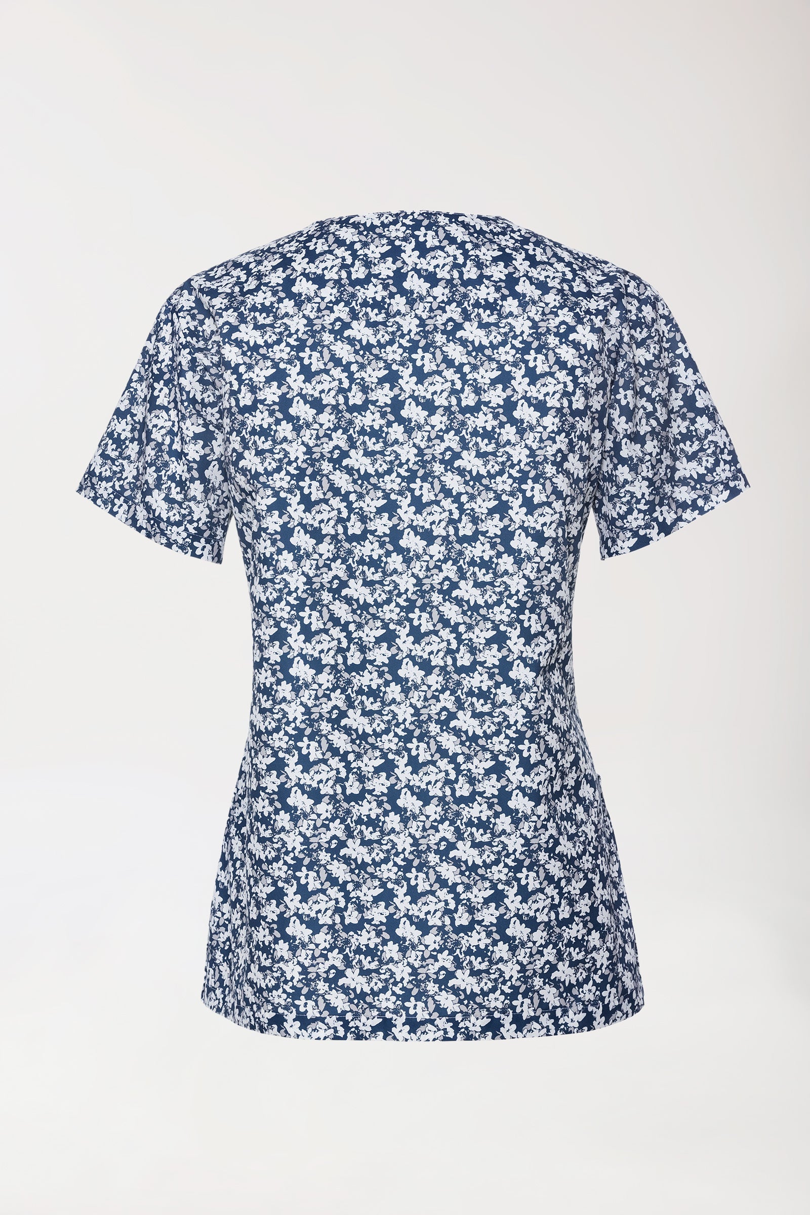 Leichter Schlupfkasack Damen - Alloverprint weiß/blau/grau