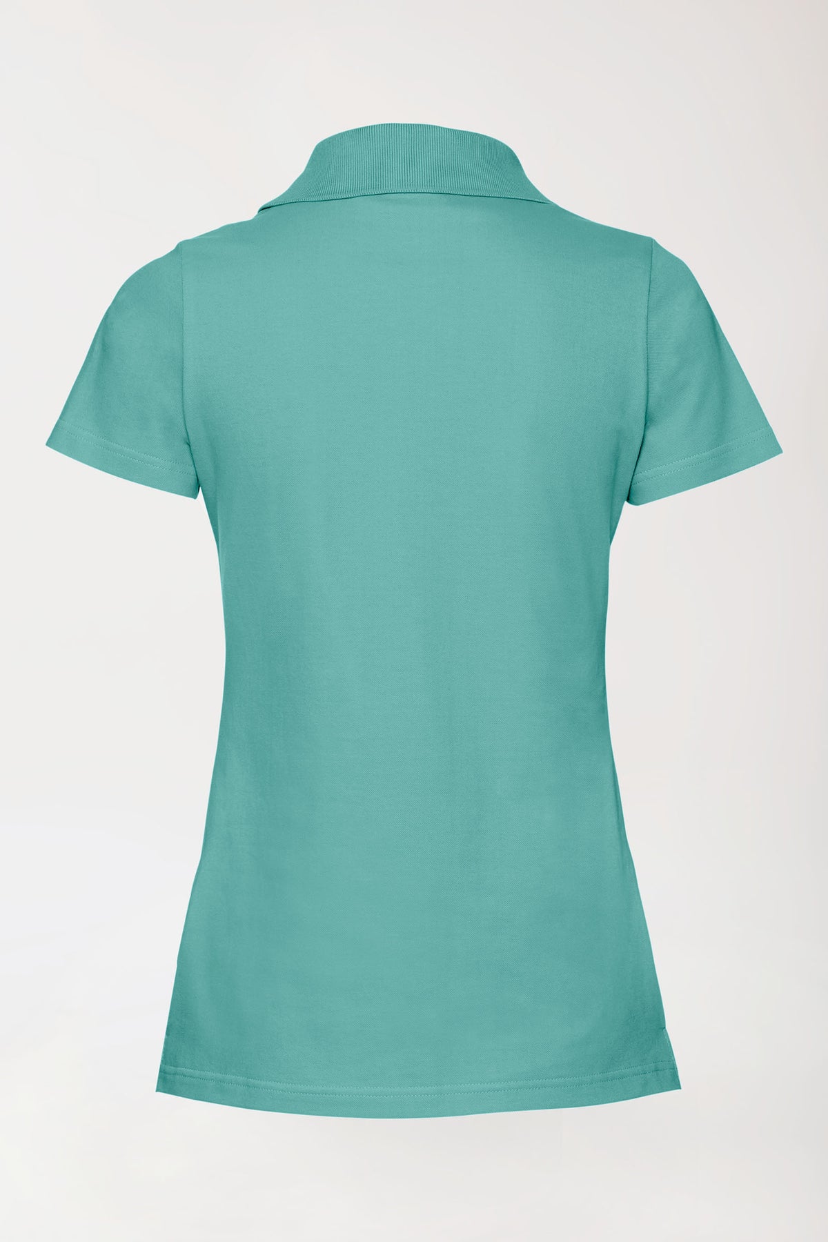Stretch Shirt Damen - Polokragen aqua green, Rückansicht