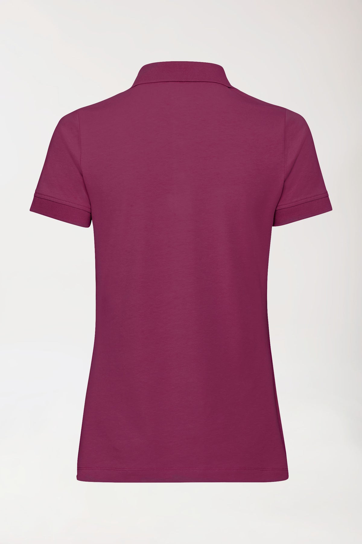 Stretch Shirt Damen - Polokragen - Knopfleiste berry, Rückansicht