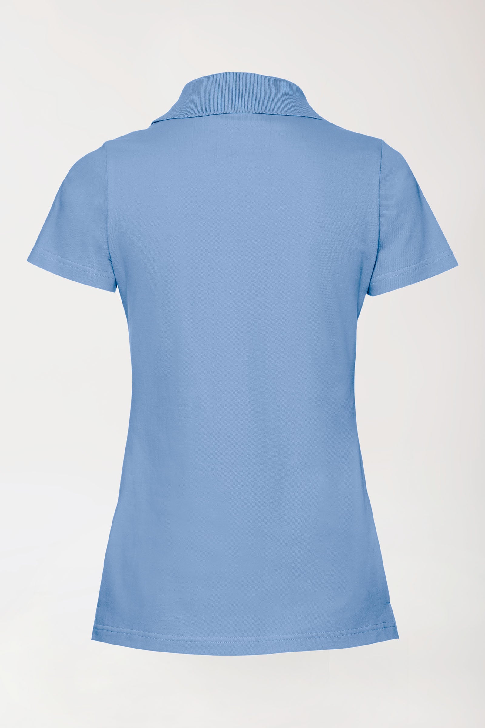 Stretch Shirt Damen - Polokragen himmelblau
