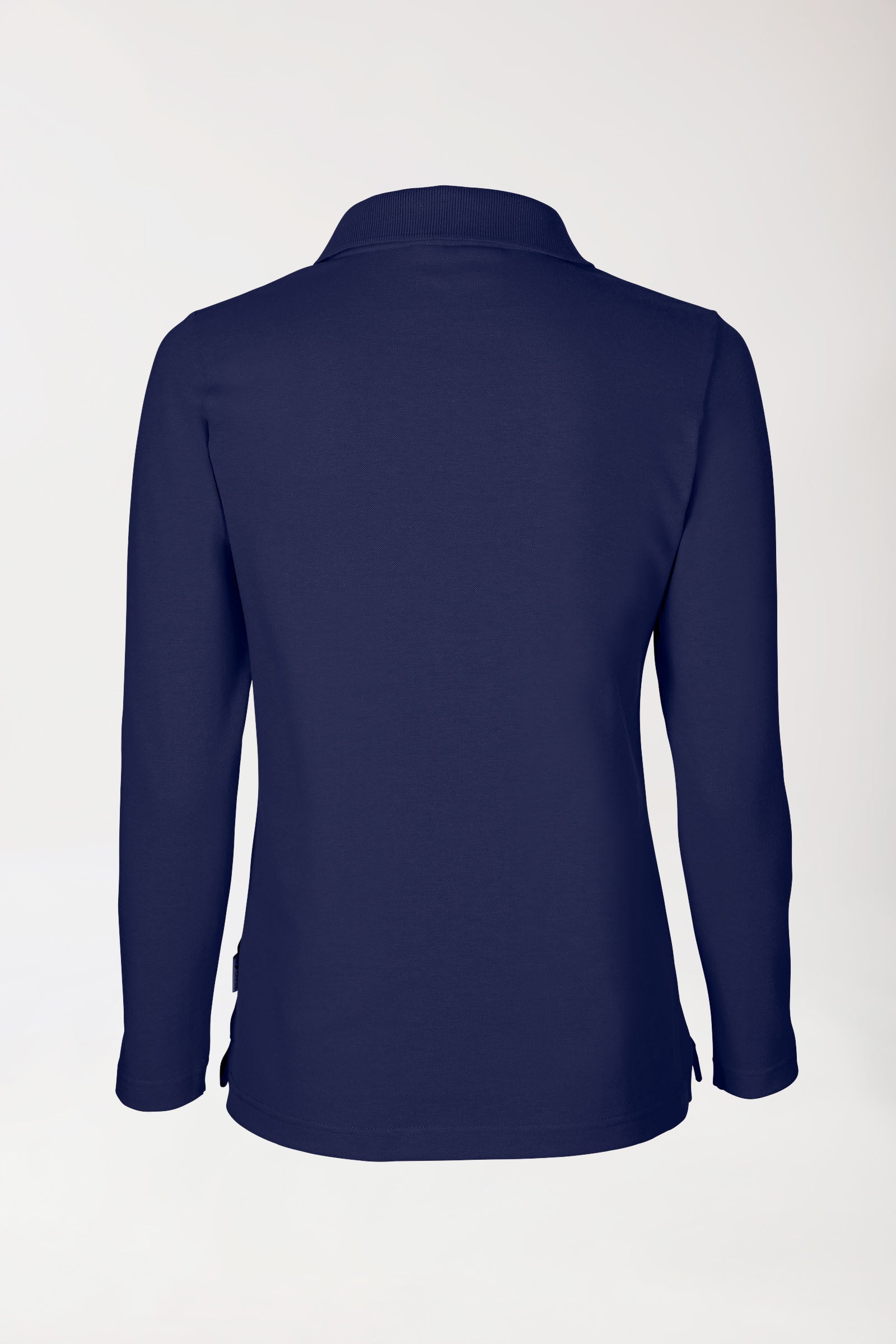 Stretch Shirt Damen - 1/1 Arm mit Polokragen navy, Rückansicht