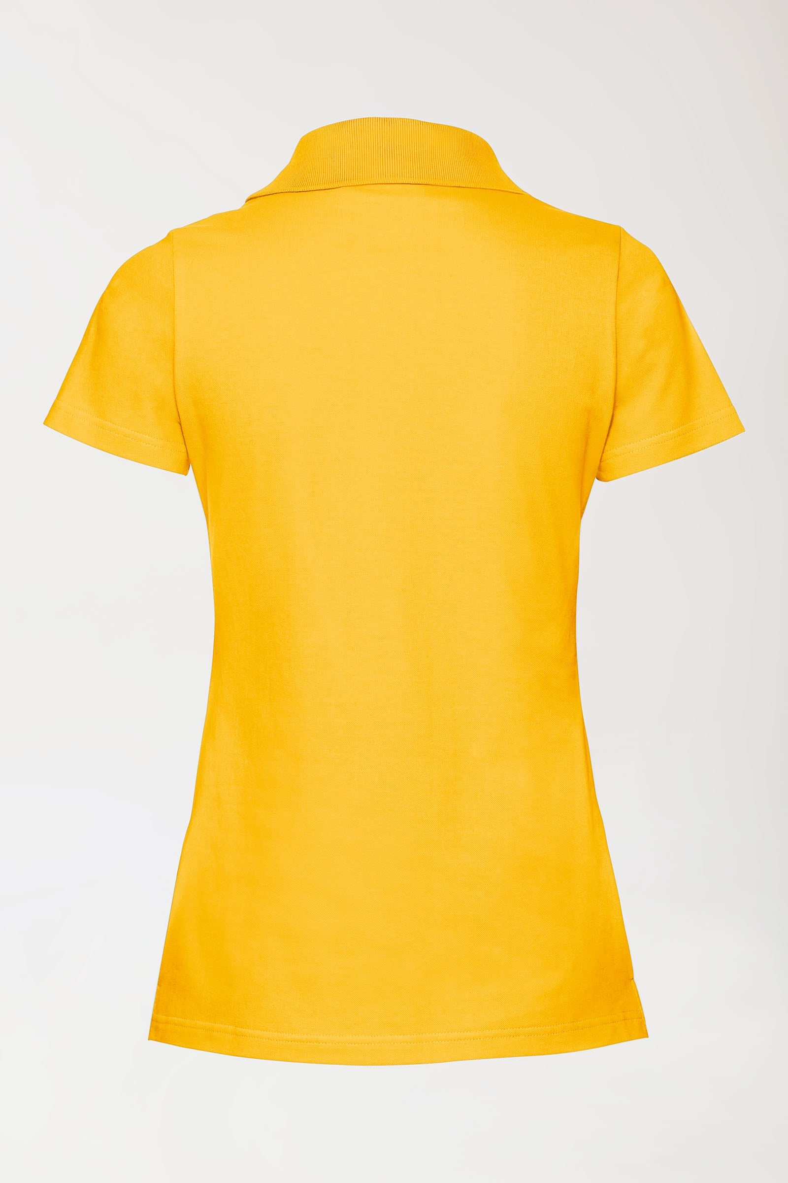 Stretch Shirt Damen - Polokragen sonnengelb, Rückansicht