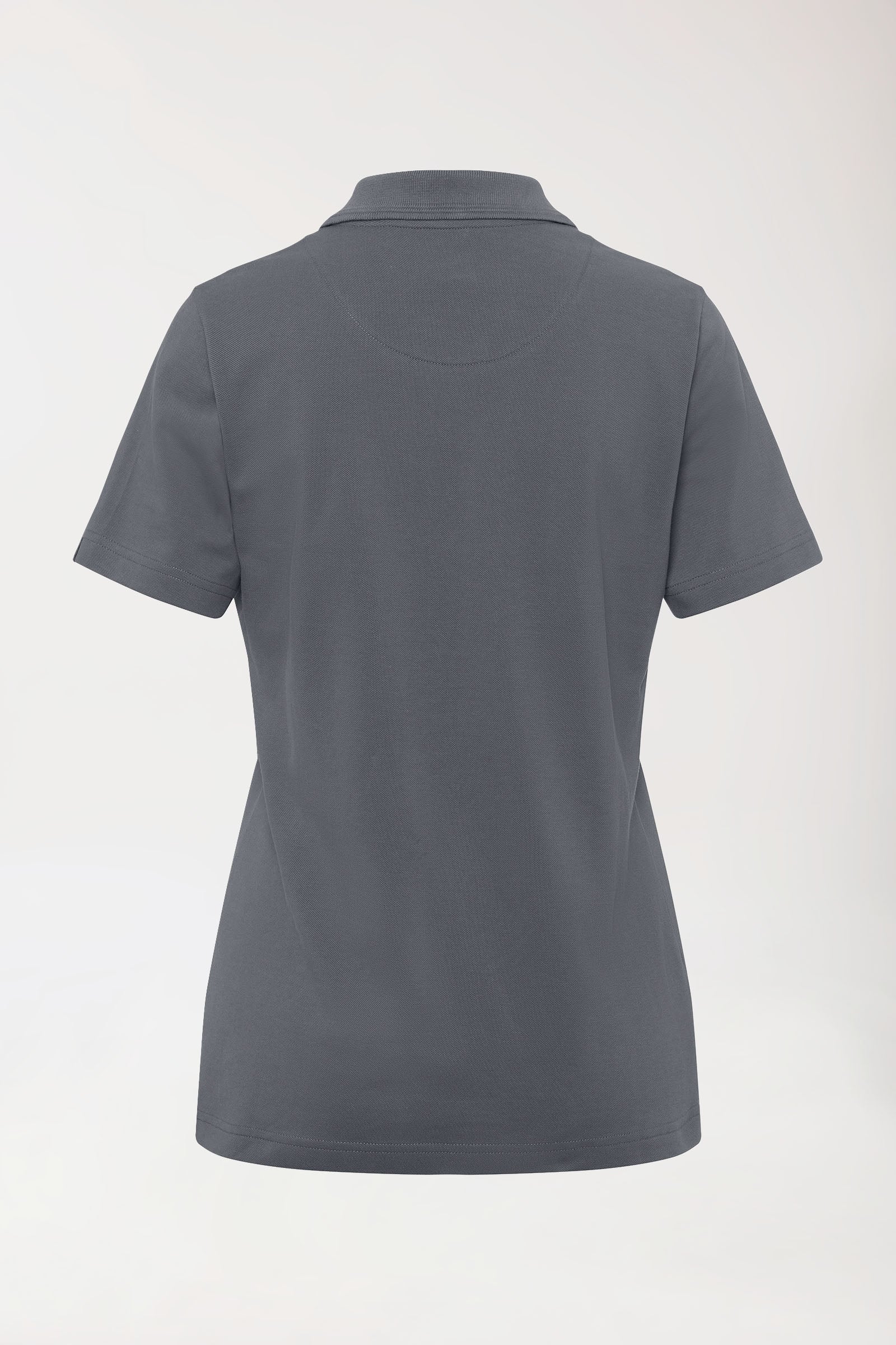 COMFY FLEX Stretch Shirt Damen - Polokragen steingrau, Rückansicht