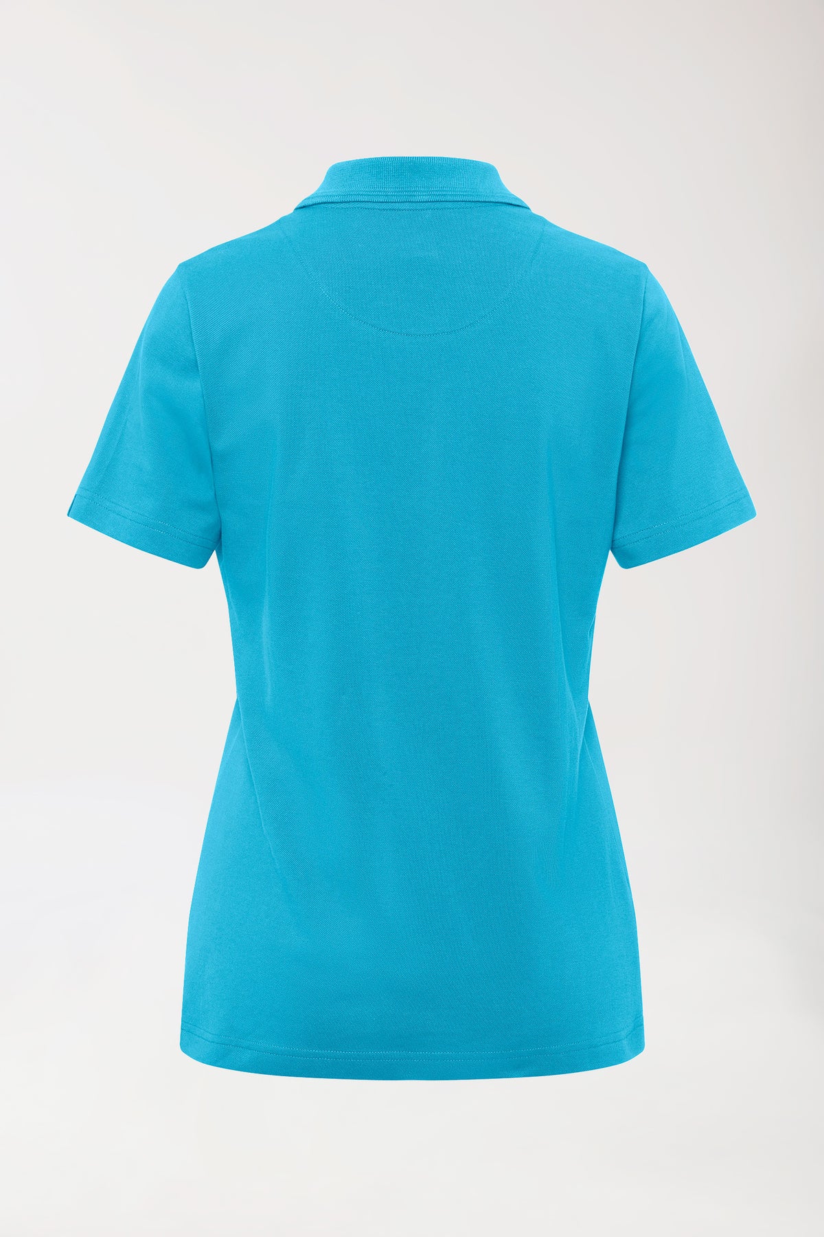 COMFY FLEX Stretch Shirt Damen - Polokragen türkis, Rückansicht