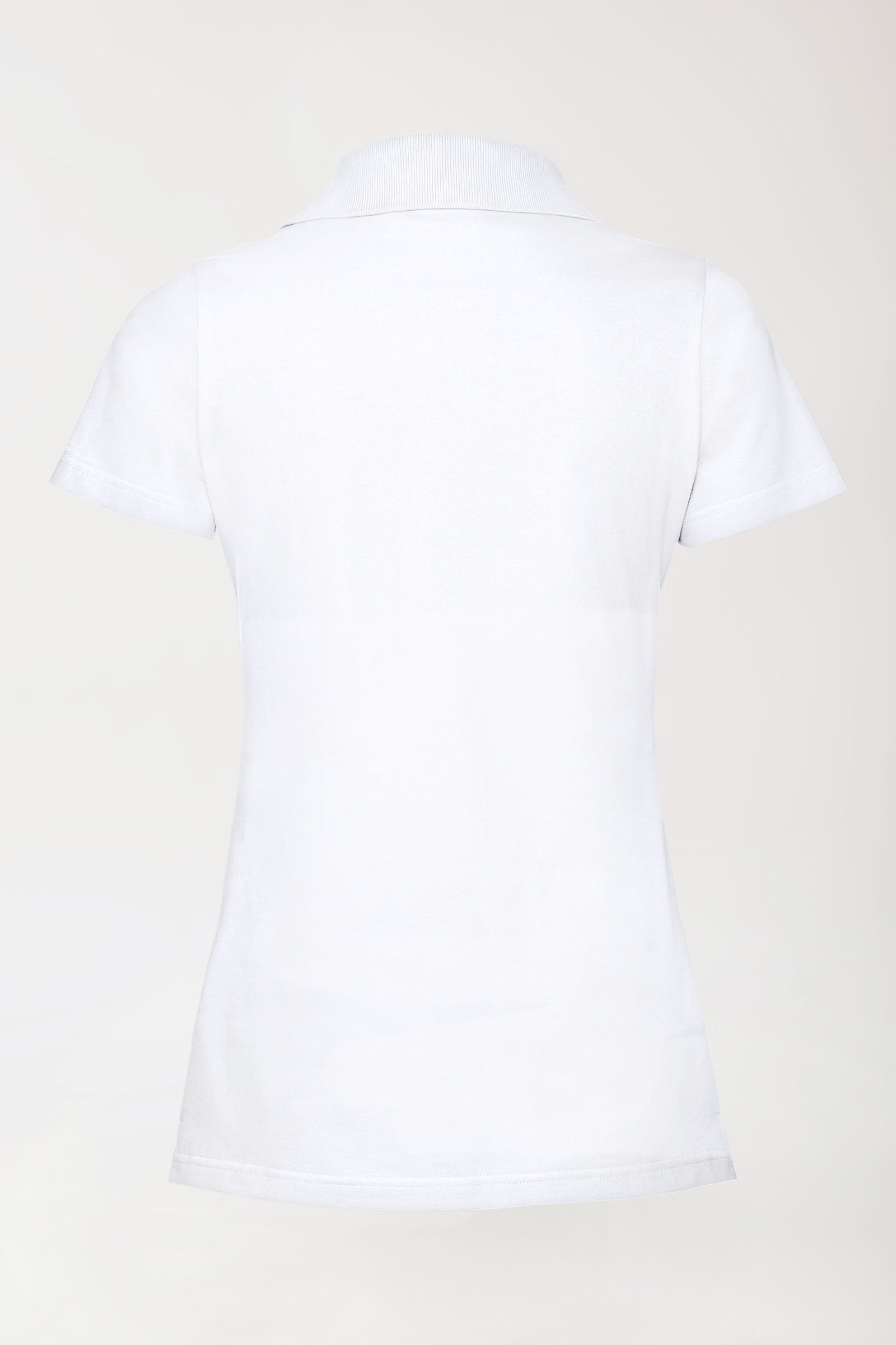 Stretch Shirt Damen - Polokragen weiß, Rückansicht