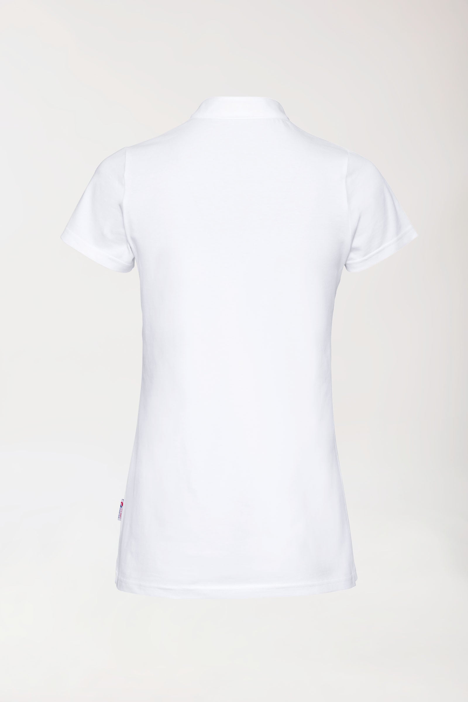 Stretch Shirt Damen - Stehkragen weiß, Rückansicht