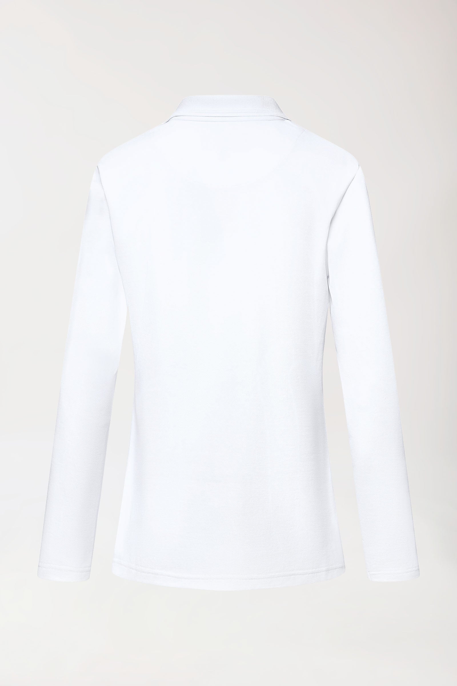 COMFY FLEX Stretch Longsleeve Damen - Polokragen weiß