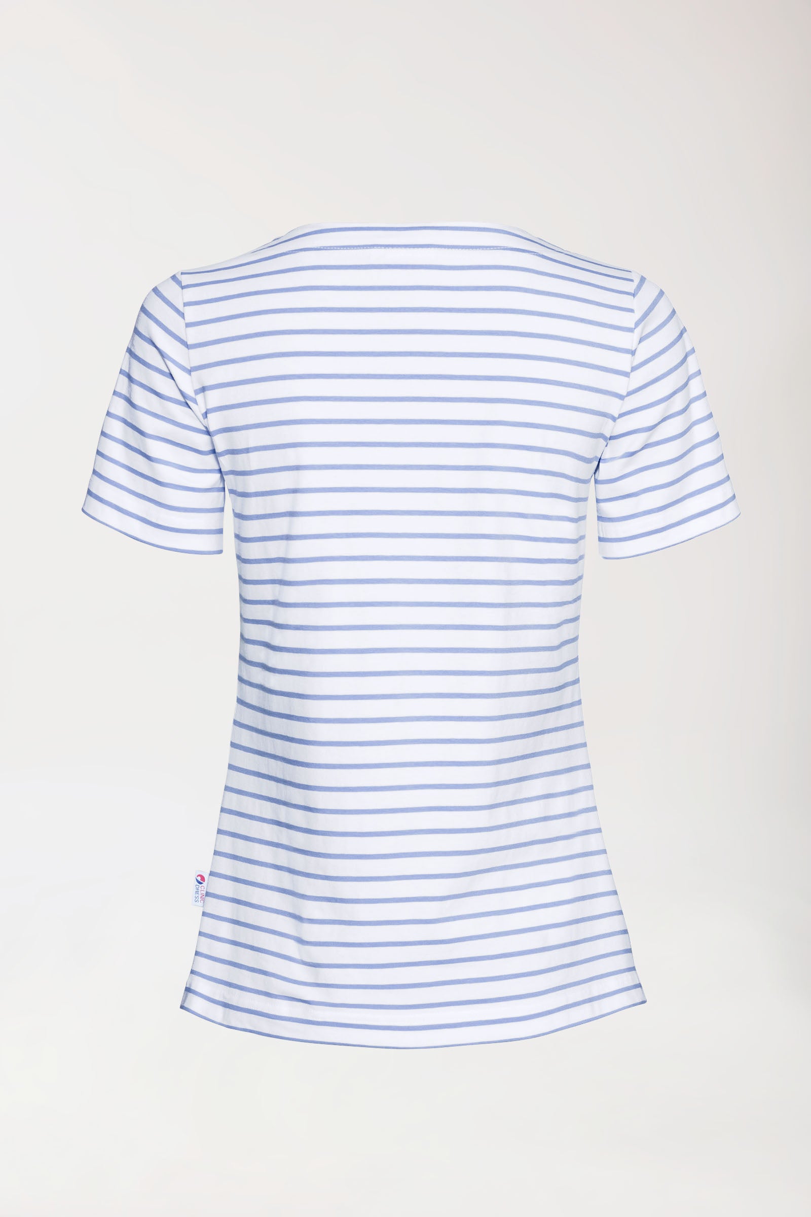 Shirt Damen - 1/2 Arm weiß/blau, Rückansicht