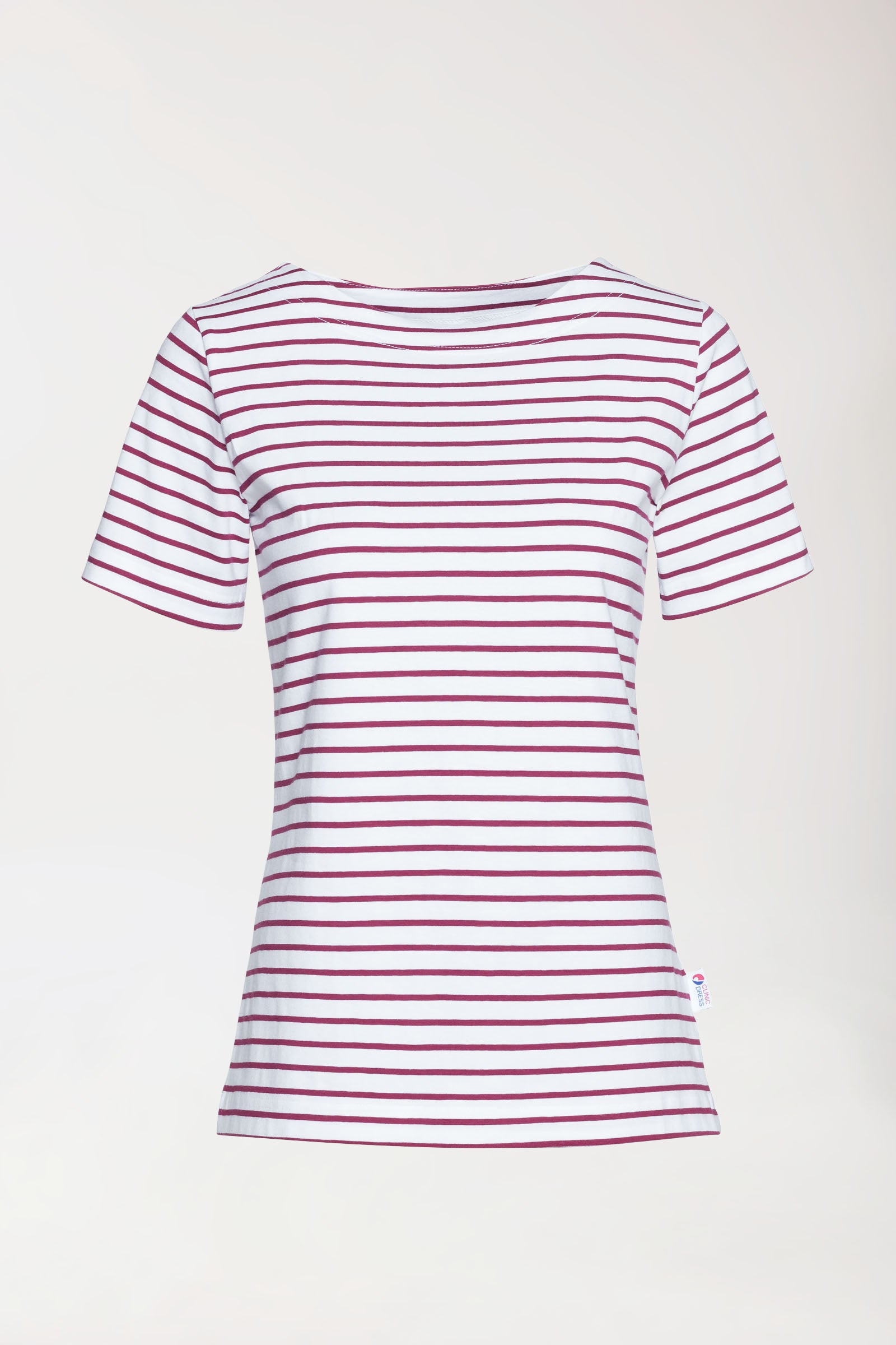 Shirt Damen - 1/2 Arm weiß/bordeaux