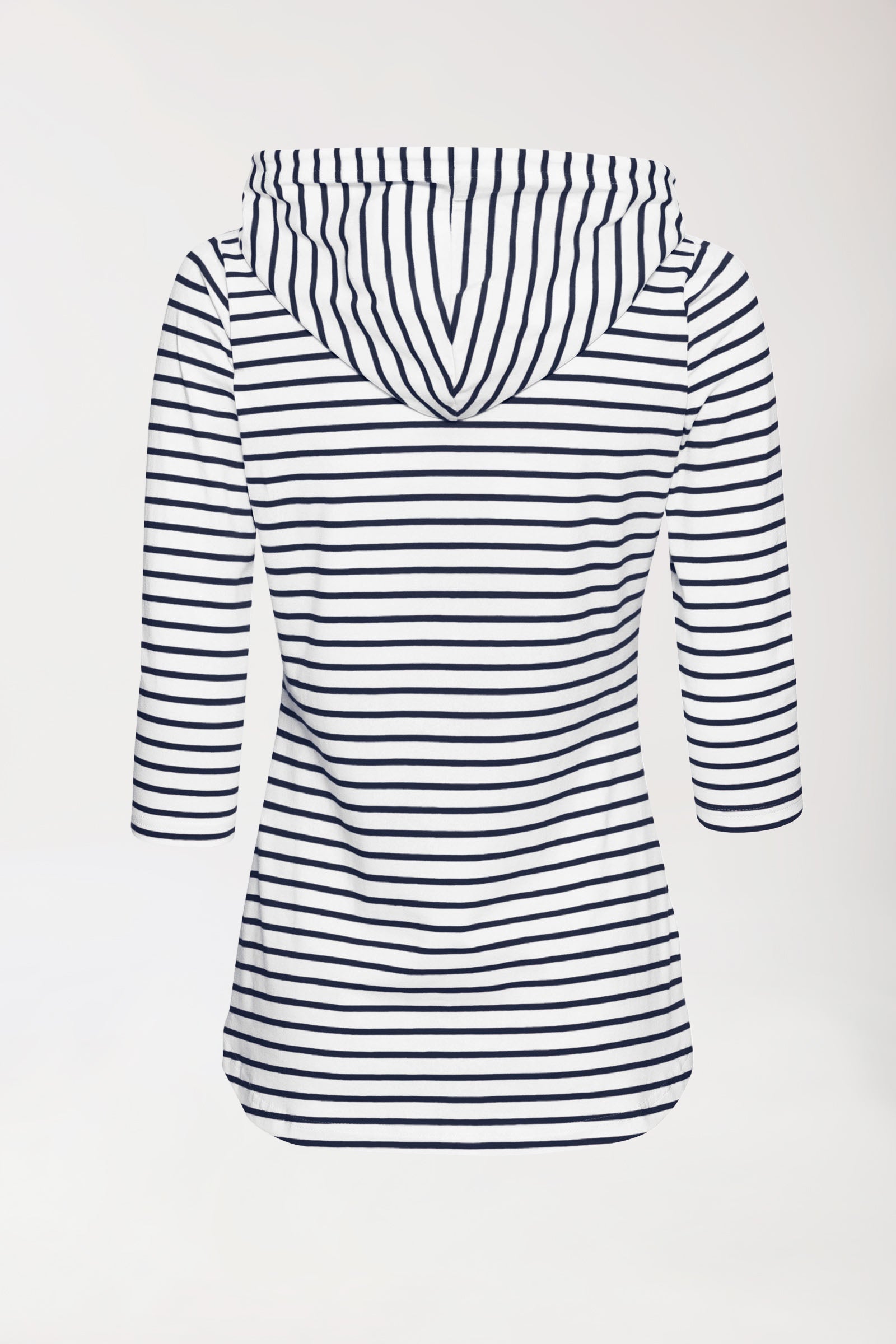 Kapuzenshirt Damen - 3/4 Arm weiß/navy