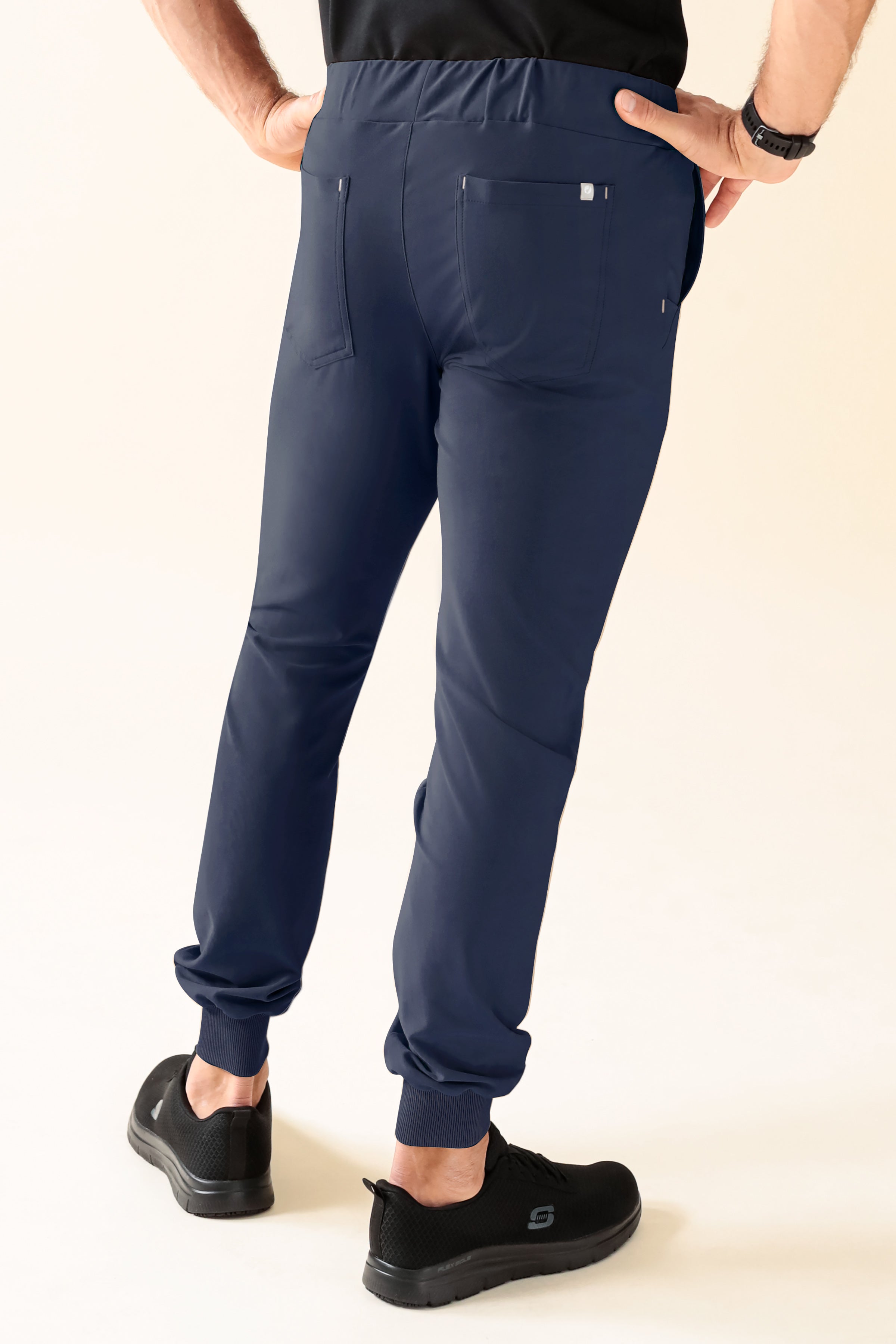 KAERE Hose Herren - Saumbündchen ohne Beintaschen navy, Rückansicht