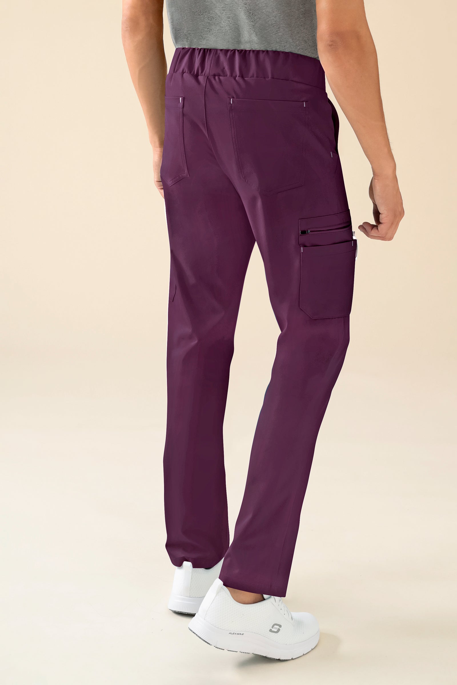 KAERE Hose Herren - gerader Saum mit Beintaschen pflaume, Rückansicht