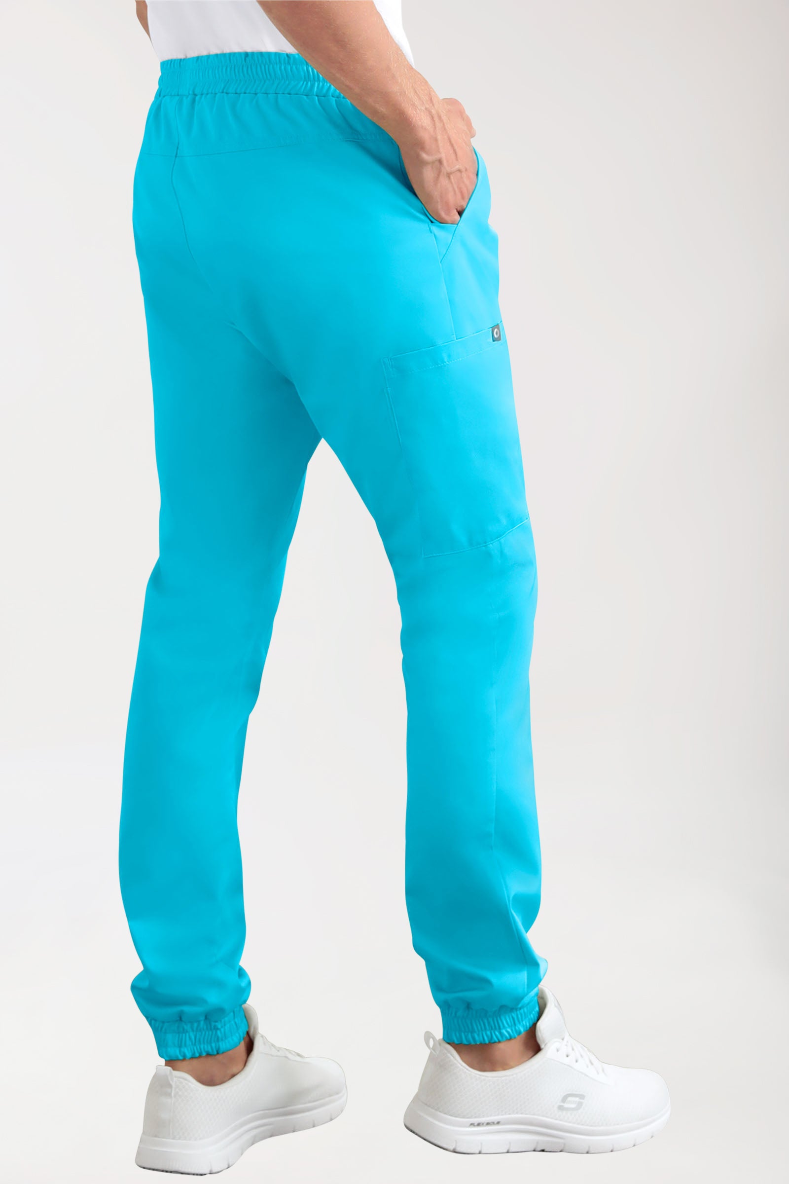 CORE Cargohose Herren - Jogpants Style türkis, Rückansicht
