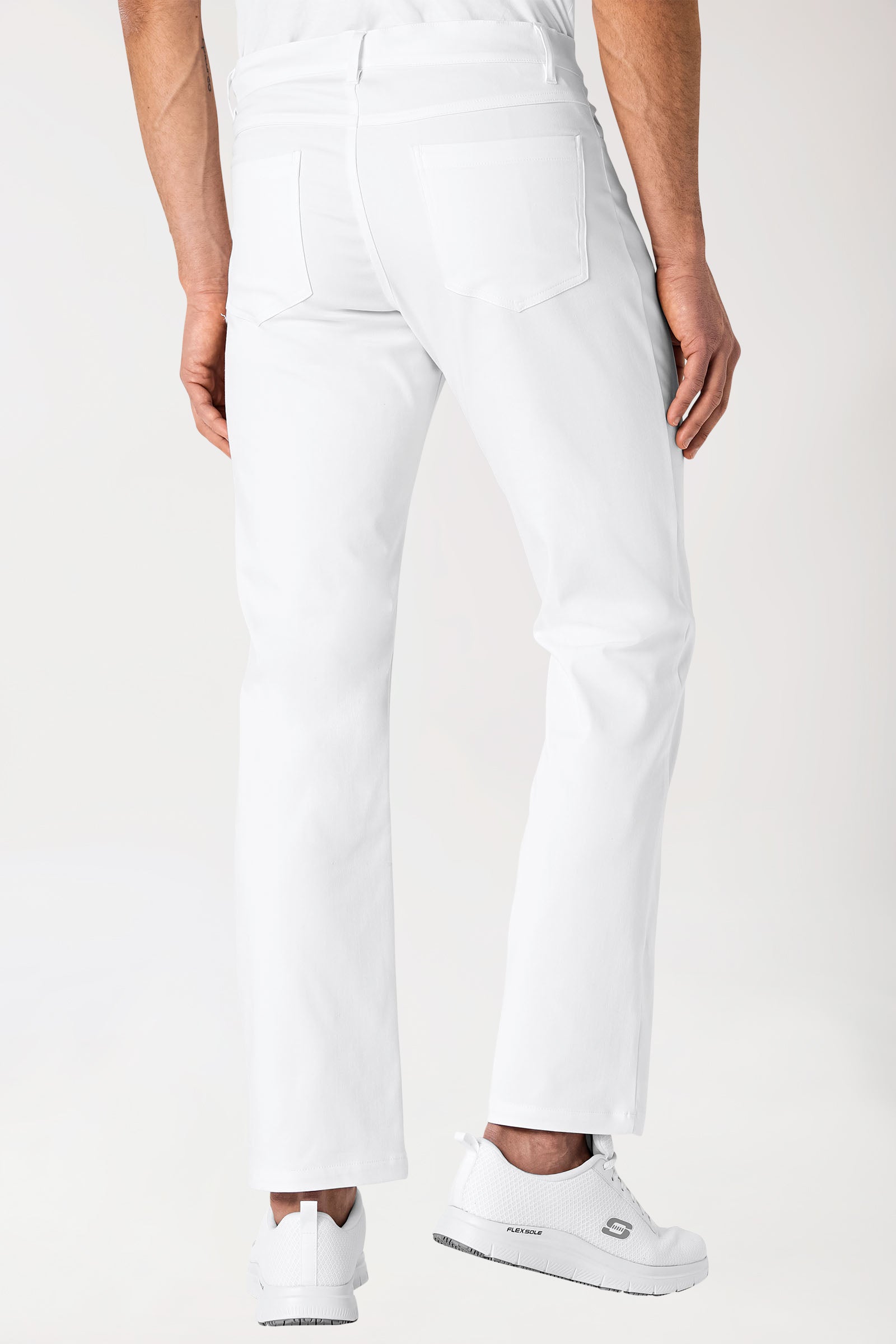 COMFY FLEX 5-Pocket Hose Herren - gerades Bein weiß, Rückansicht