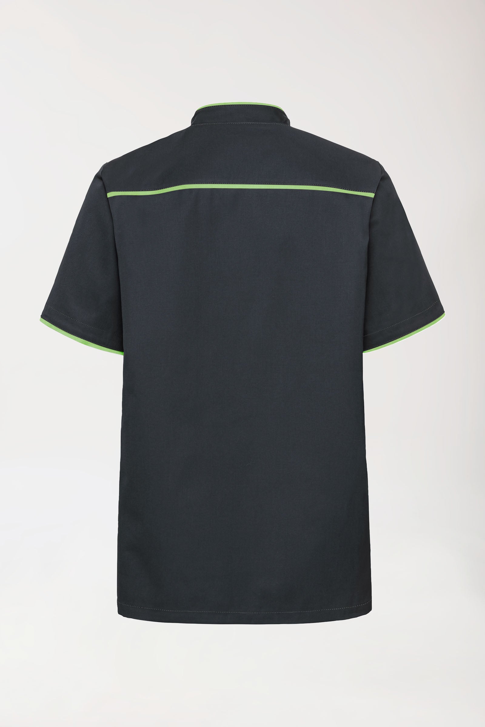 Beauty Kasack Herren - durchgeknöpft anthrazit/apfelgrün