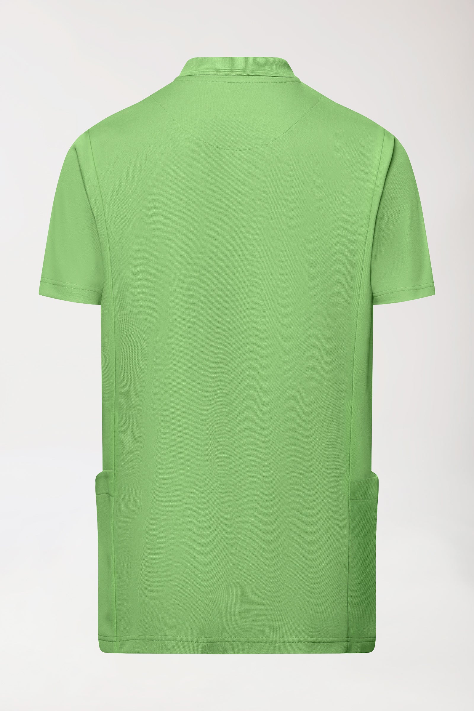 COMFY FLEX Stretch Schlupfkasack Herren - Polokragen apfelgrün, Rückansicht