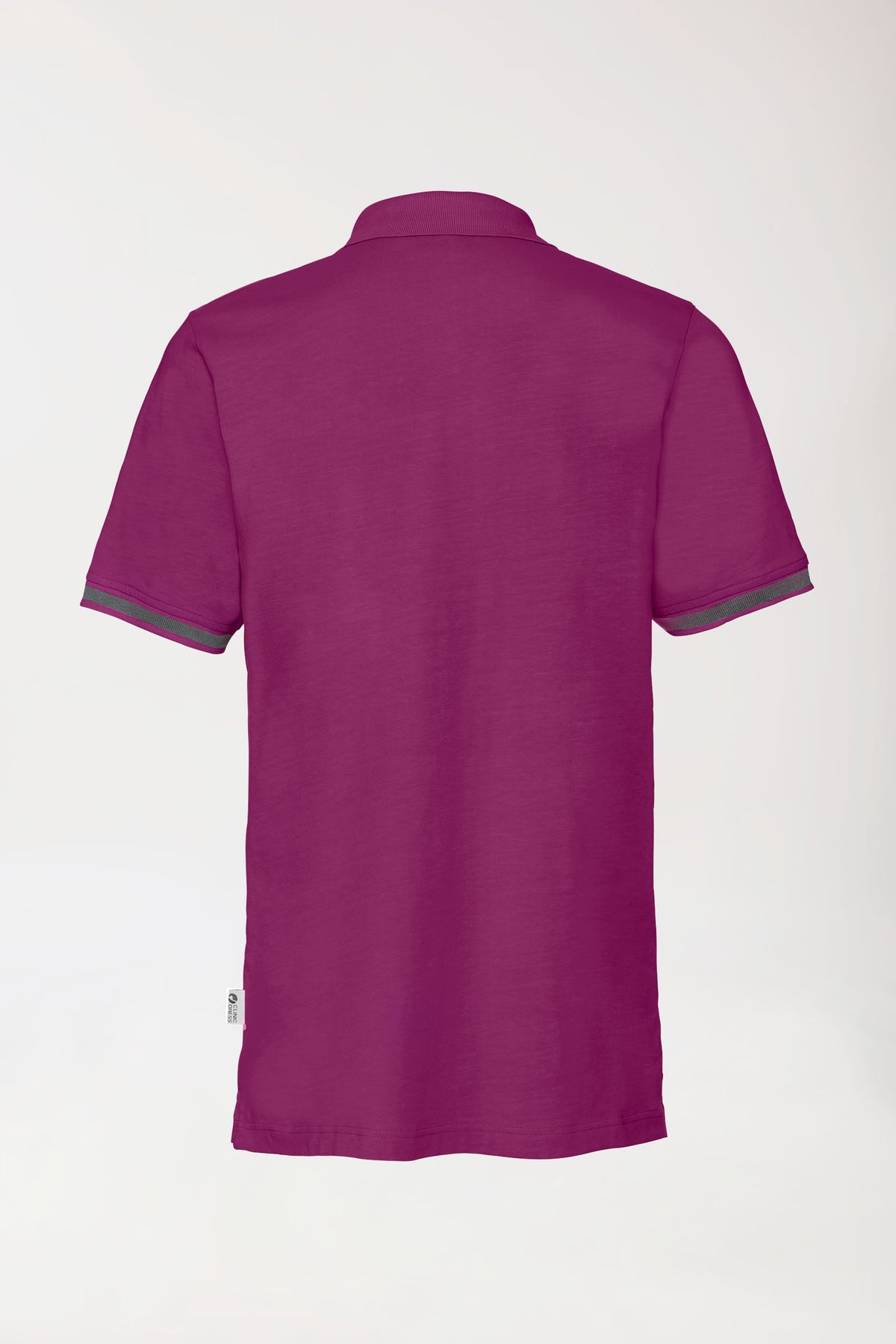 Stretch Shirt Herren - Polokragen berry/dunkelgrau melange