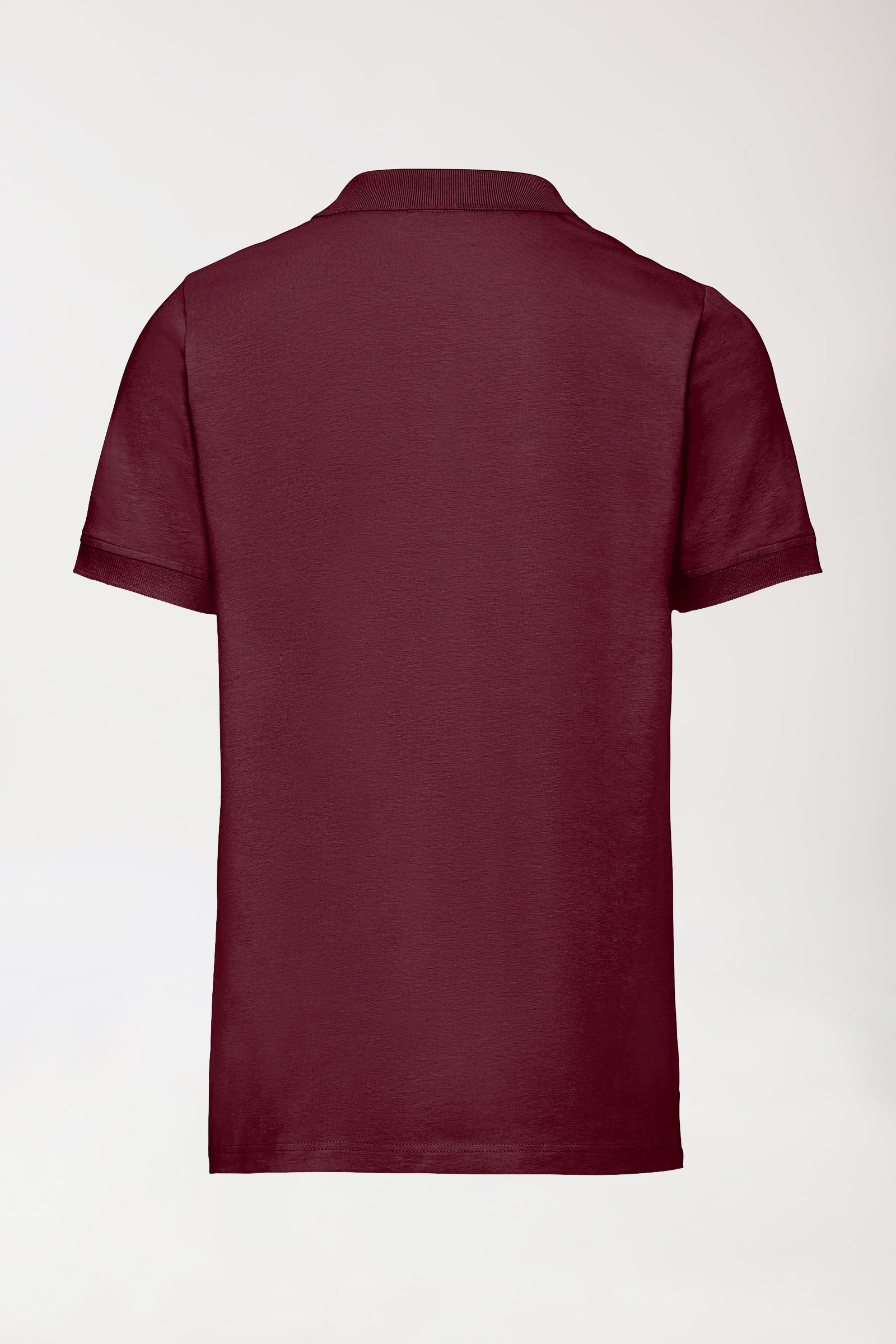 Stretch Shirt Herren - Polokragen - Knopfleiste - bordeaux, Rückansicht